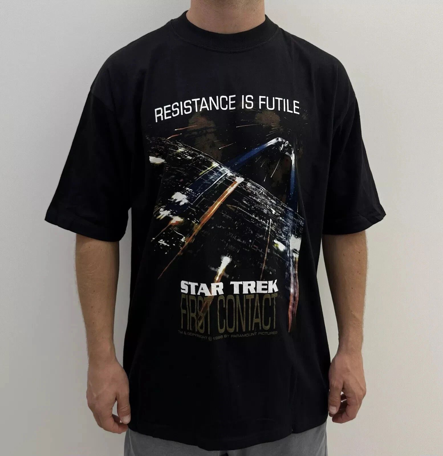 Vintage Vintage 1996 Star Trek First Contact t-shirt Tv Film Promo Size US XL / EU 56 / 4 - 1 Thumbnail