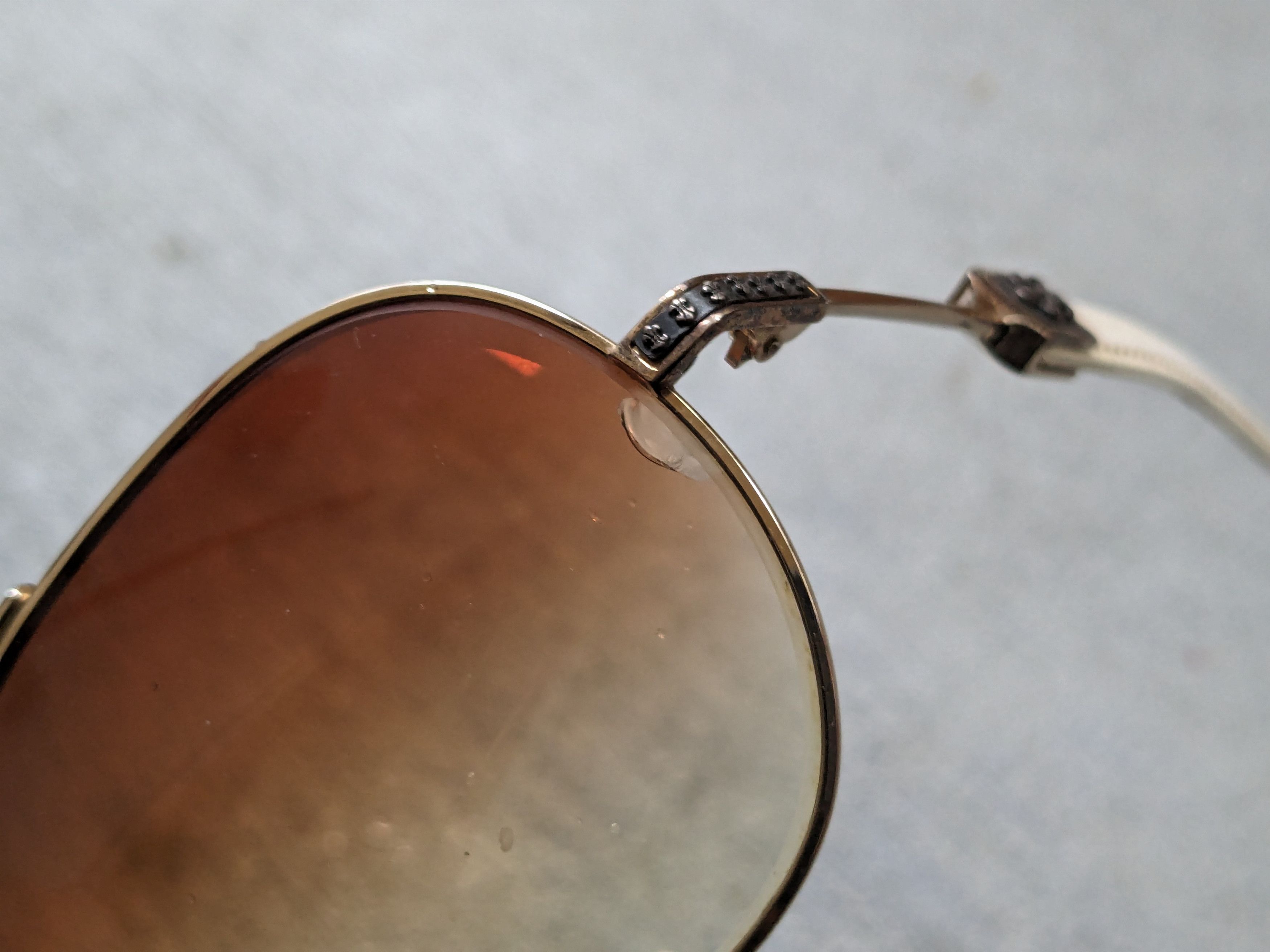 Chrome Hearts Chrome Hearts Aviator Sunglasses White Leather Biker Cross Size ONE SIZE - 4 Thumbnail