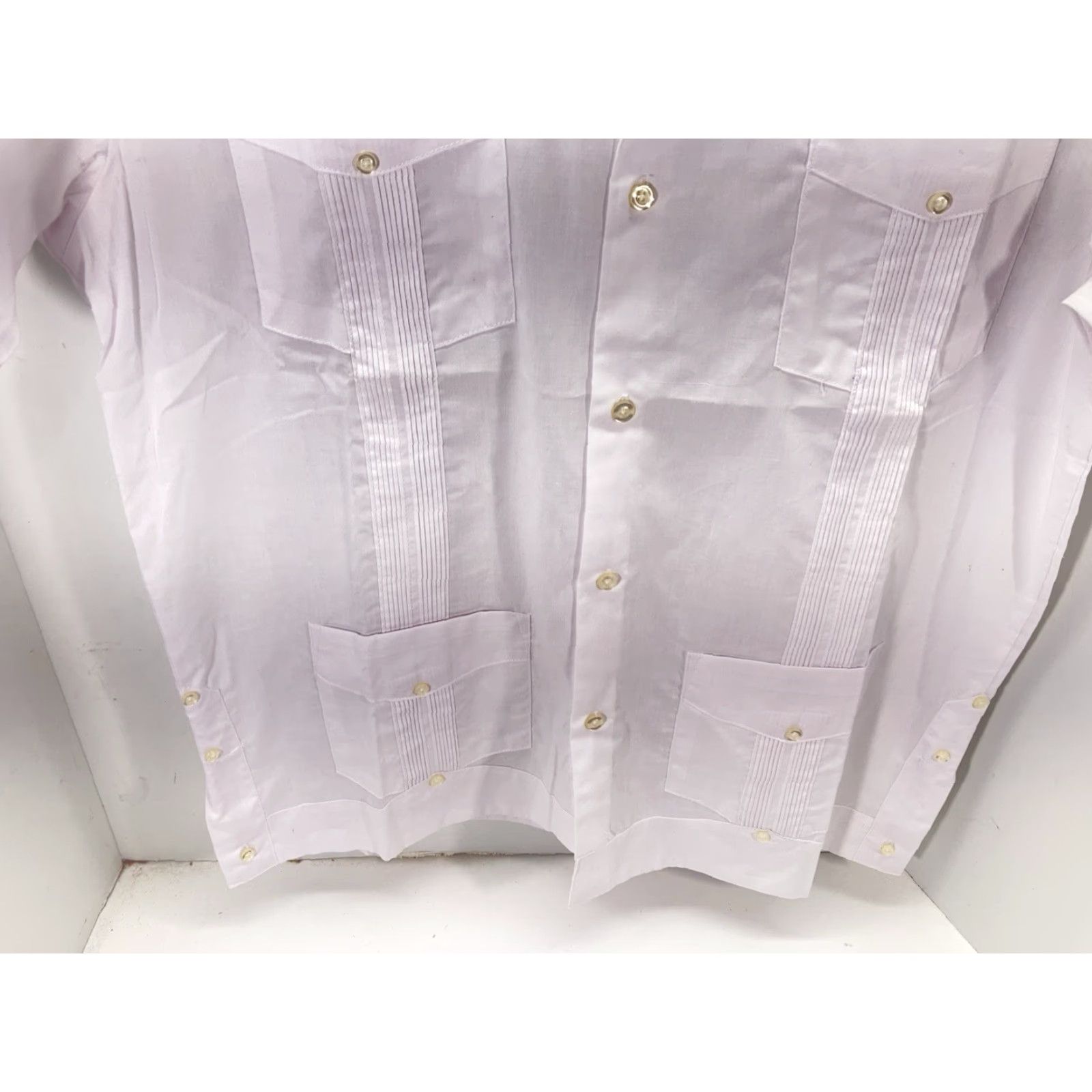 Vintage J Edwards Guayabera Cabana Wedding Shirt Men Small White Button Short Sleeve Shirt Mens Small White Guayabera Wedding Button-Up Shirts Size US S / EU 44-46 / 1 - 3 Thumbnail