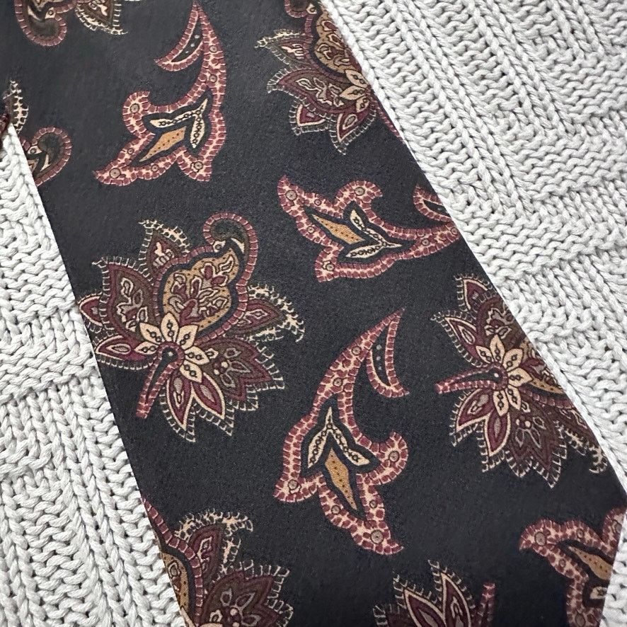 Aquascutum Vintage Aquascutum brown paisley silk tie Size ONE SIZE - 2 Thumbnail