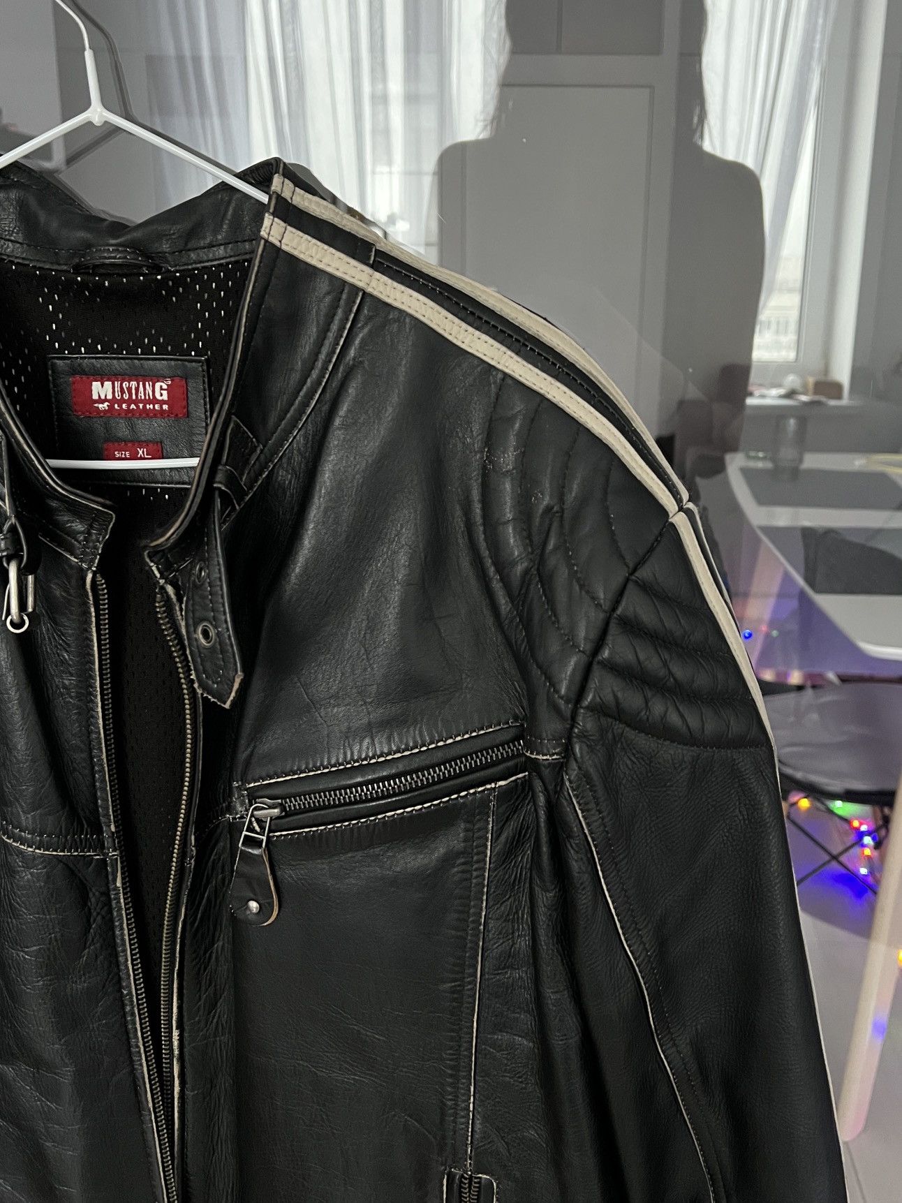 Hysteric Glamour Balenciaga x Adidas Style Cropped Stripes Leather Jacket Size US M / EU 48-50 / 2 - 3 Thumbnail