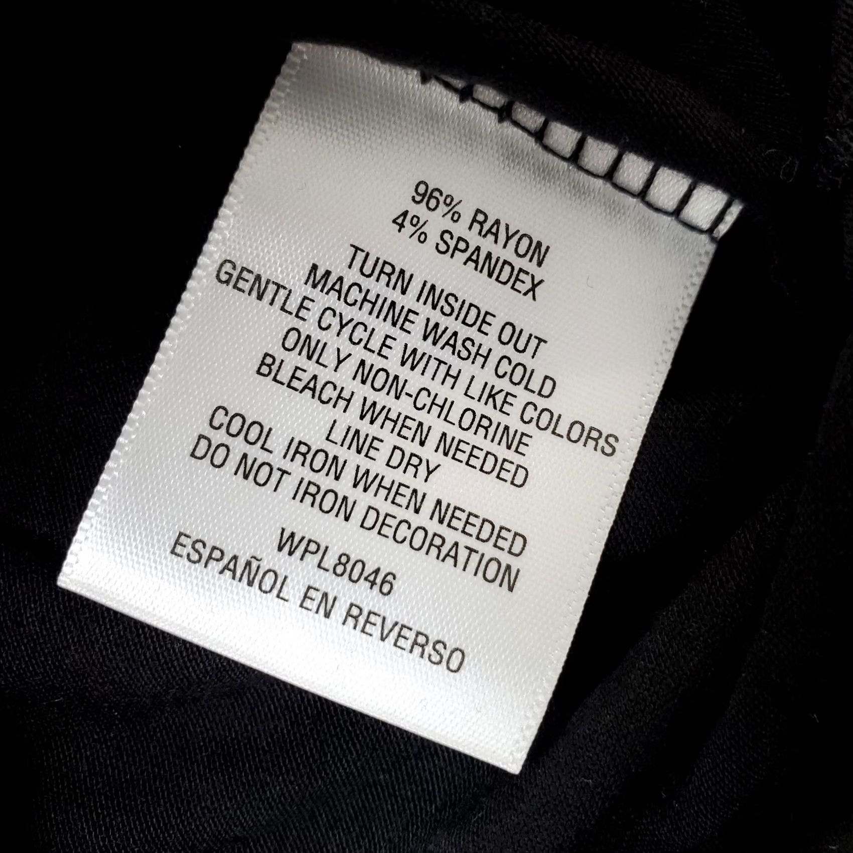 Vintage Thalia Sodi Blouse Top Womens M Black Rayon Stretch Cold Shoulder Sleeve - Shirt Woman Size M Black, Narrow Collarless Pullover Casual Long Sleeve Size M / US 6-8 / IT 42-44 - 7 Thumbnail