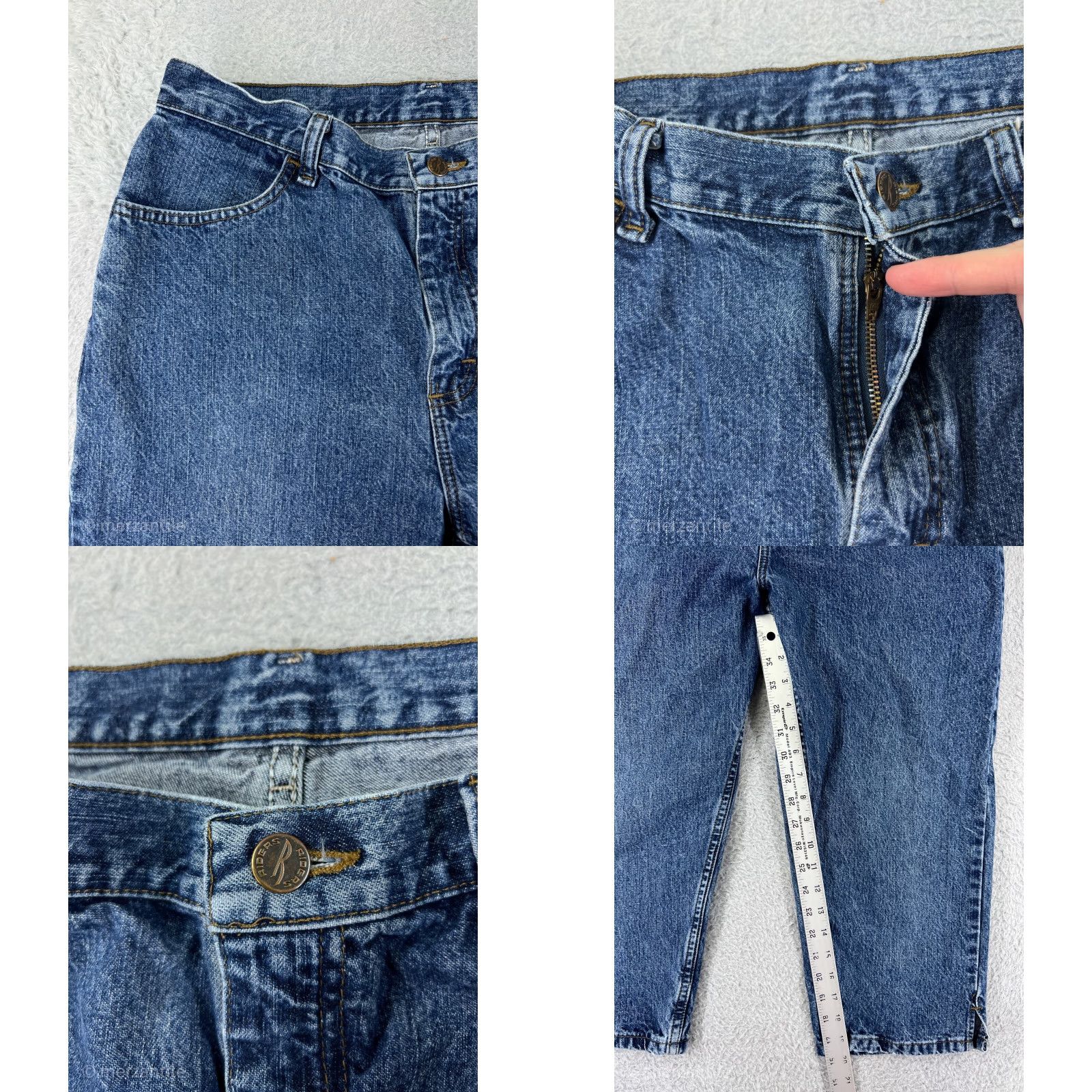 Lee Lee Jeans Pants Women 30 Blue Denim Capri Cotton Blend Stretch Mid Rise Med Wash Regular Flower Pattern 80s? 90s? Wait. Size 30" / US 8 / IT 44 - 8 Thumbnail