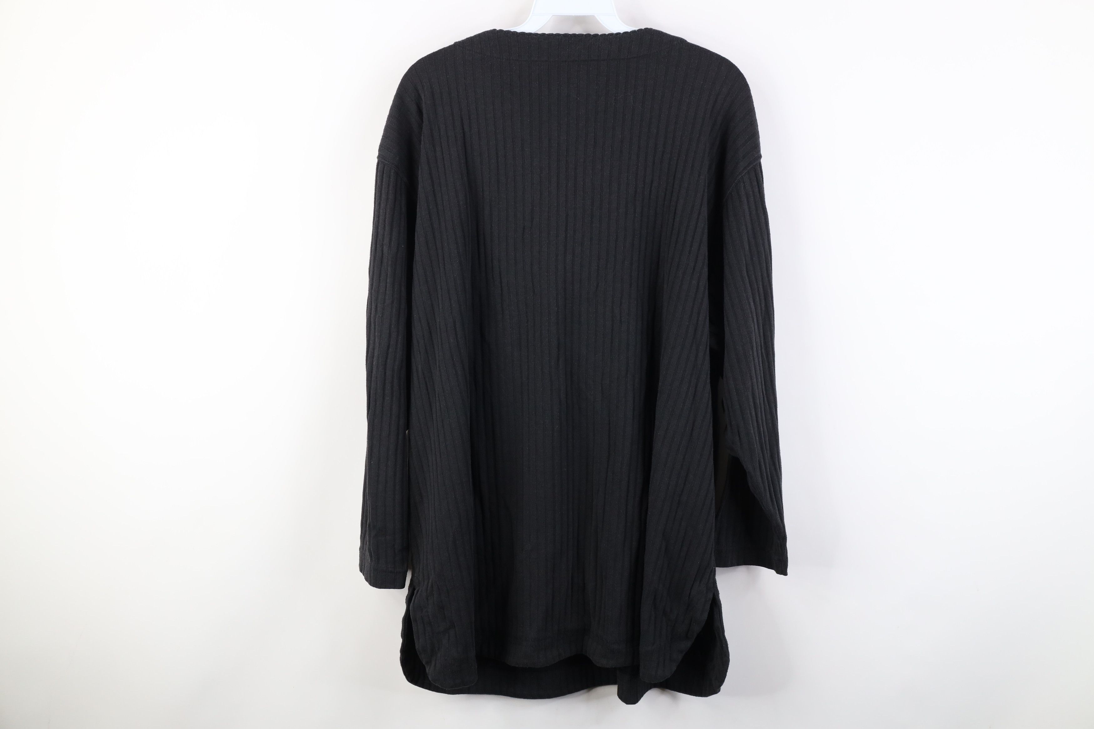 Vintage Vintage 90s Streetwear Ribbed Henley Tunic T-Shirt Black Size 3XL / US 20-22 - 11 Thumbnail