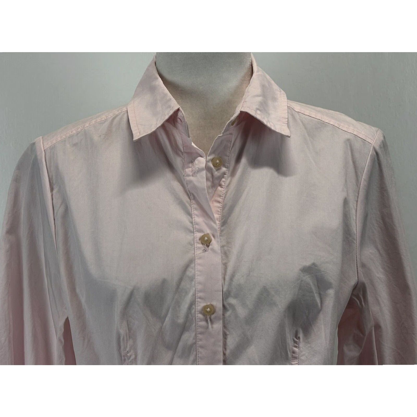Free People VINTAGE Free People Pink Long Sleeve Button Up Balloon Sleeve Shirt Women's Small Size S / US 4 / IT 40 - 5 Thumbnail