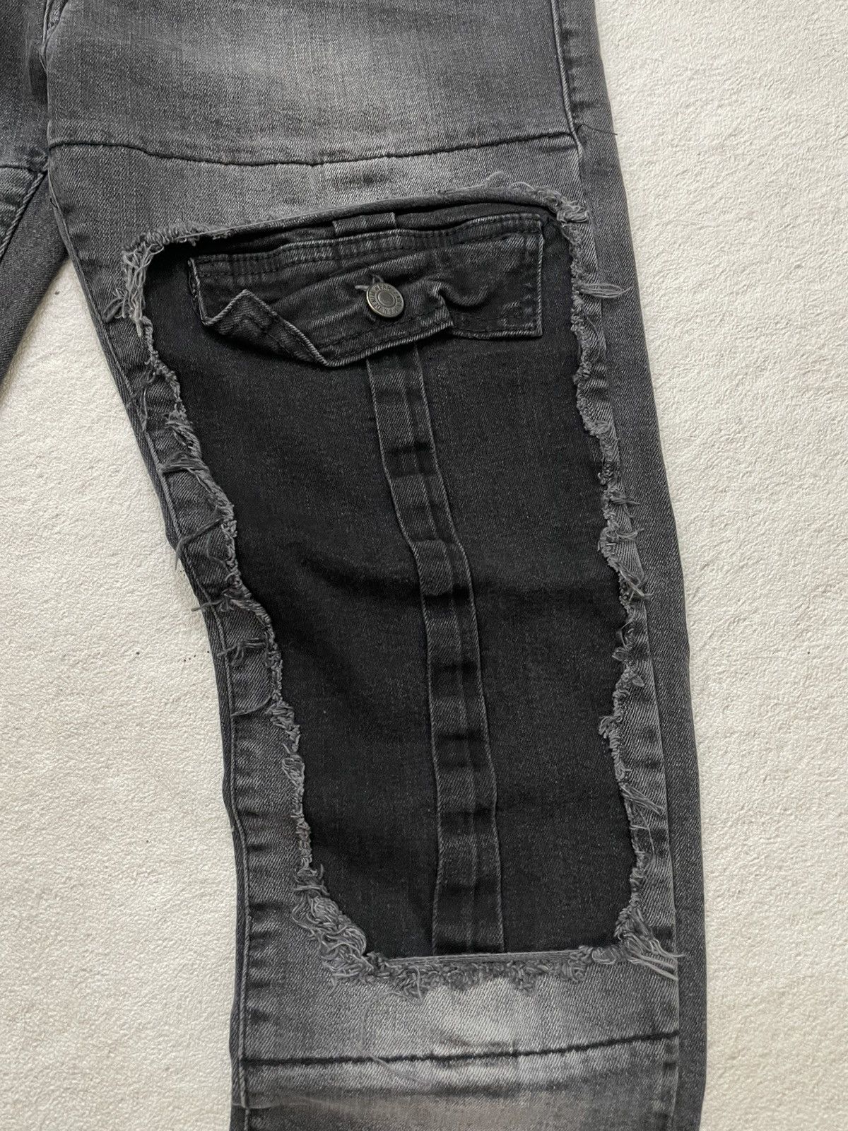 Japanese Brand 00s Amiri Denim Distressed raw edge knee panels Balmain Y2K Size US 32 / EU 48 - 4 Thumbnail