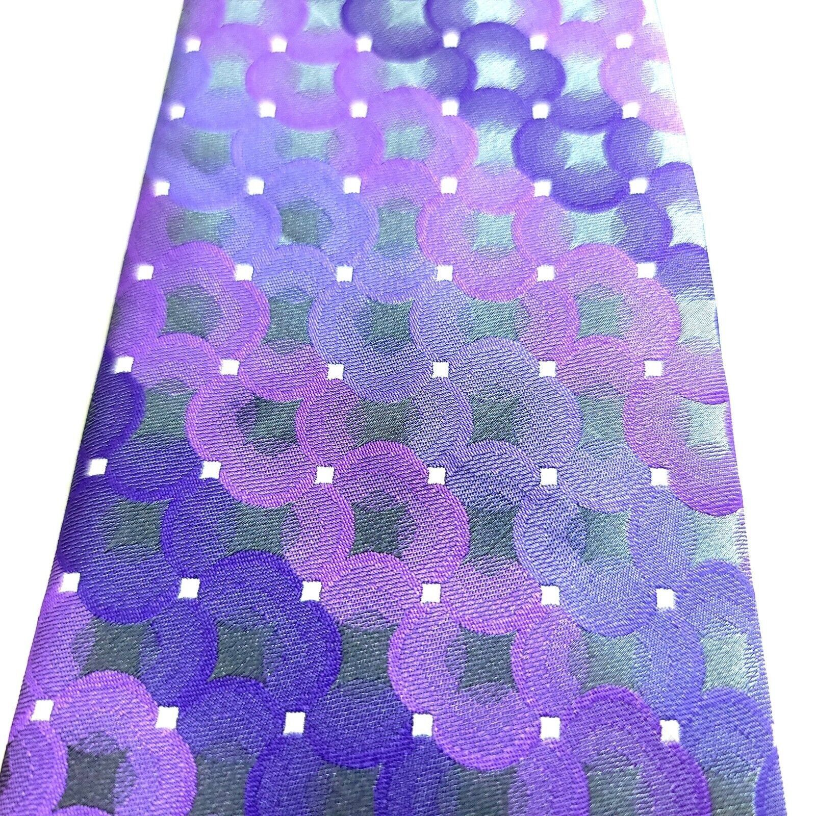 Arrow Arrow USA Woven Purple Geometric Polyester Tie Size ONE SIZE - 2 Thumbnail