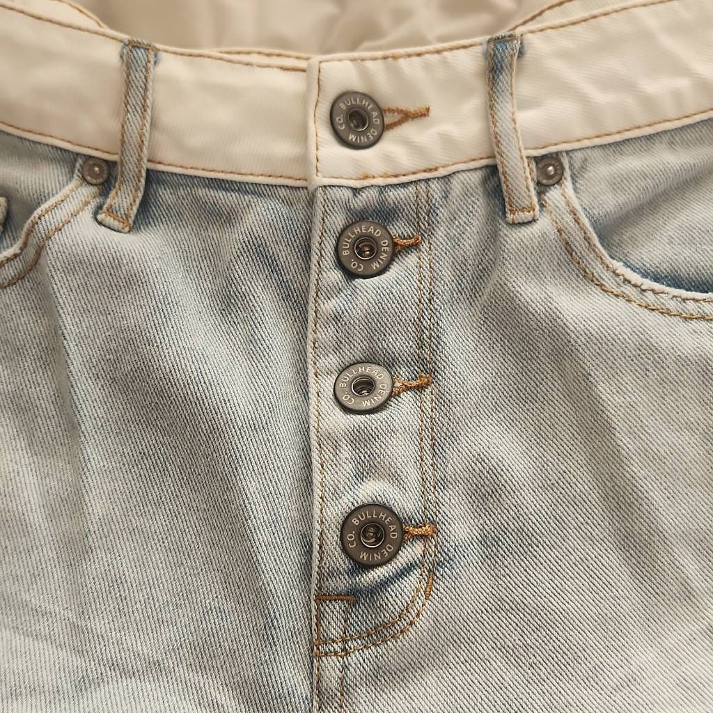 Bullhead Denim Co. Bullhead Denim Women's Size 11 White Lt Blue Button Front Ri Size 32" / US 10 / IT 46 - 5 Thumbnail
