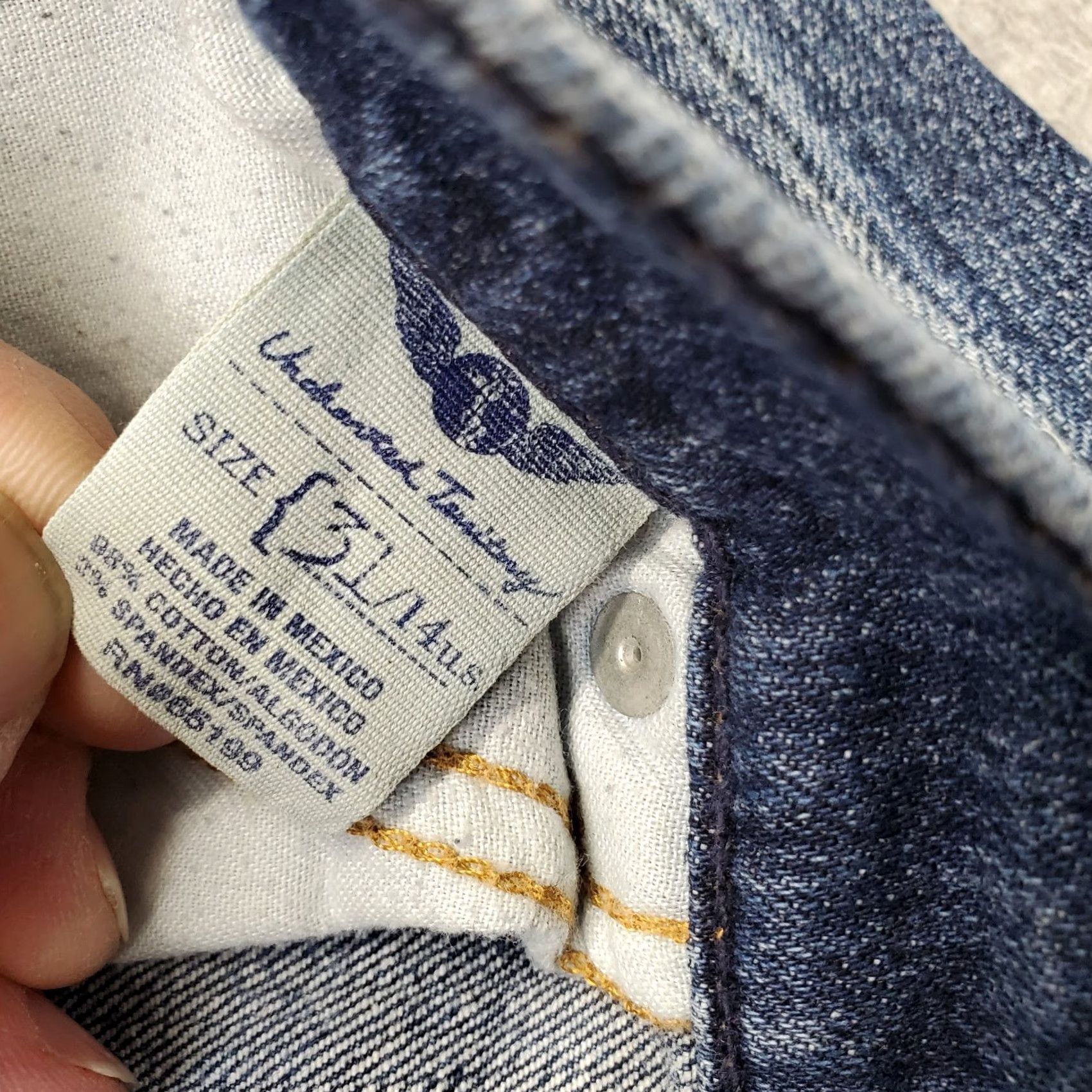 Denime Uncharted Territory Jeans Womens Size 31 Blue Denim Straight Leg 5-Pocket Stretch Regular Fit 32.25 Inseam Mens Womens Size 24" / US 00 / IT 34 - 7 Thumbnail