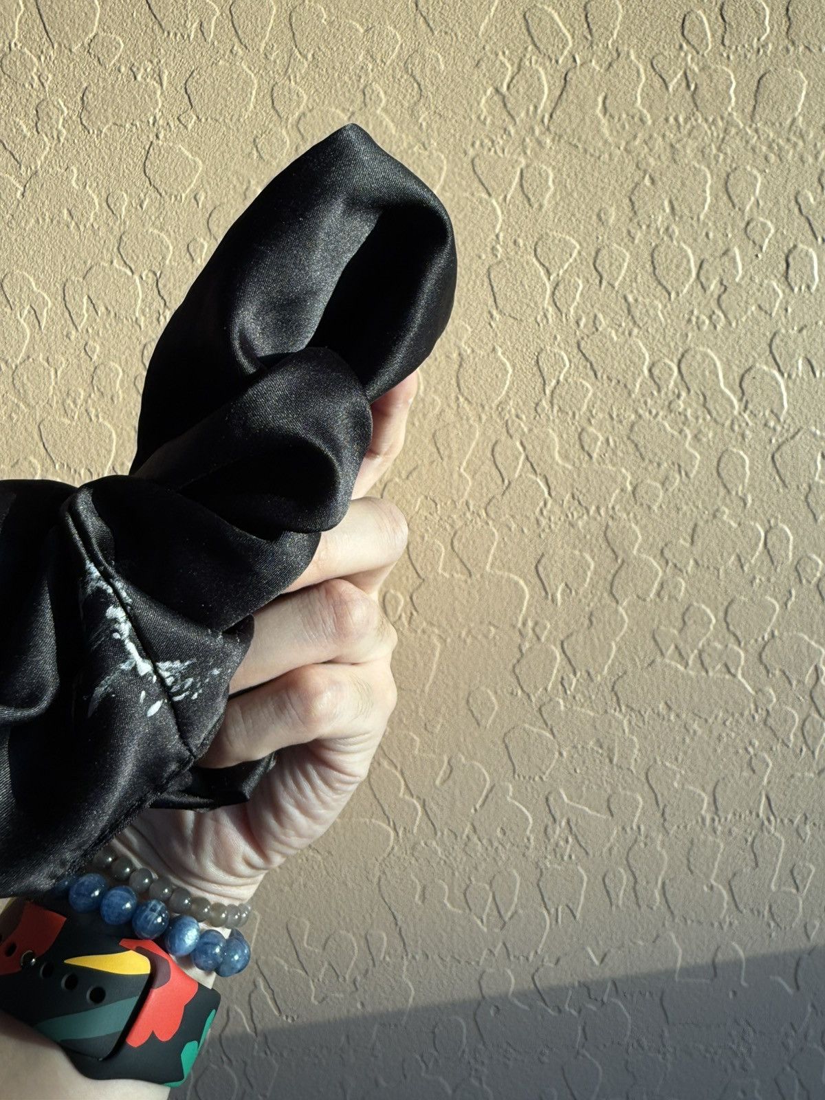 Other Luxury Black Silk Hair Scrunchie - Oversized & Soft Size ONE SIZE - 2 Thumbnail