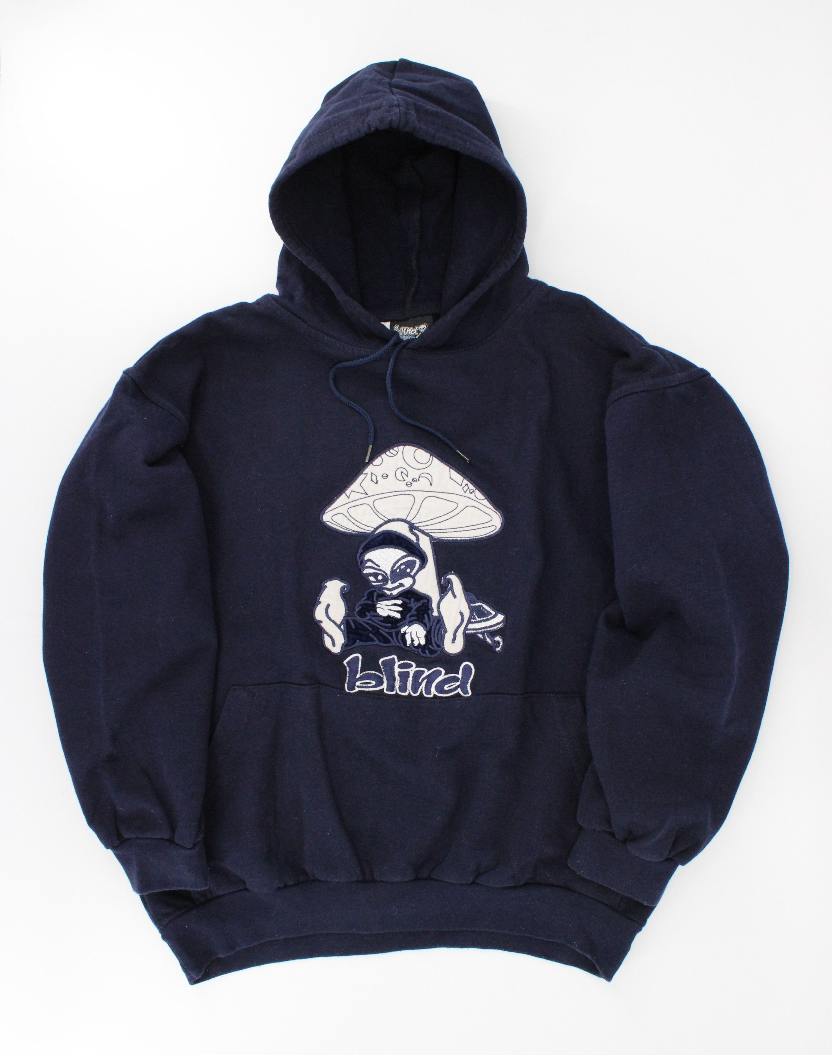 image of Hook Ups x Skategang Blind Skateboards Shroom Hoodie in Navy, Men's (Size Small)