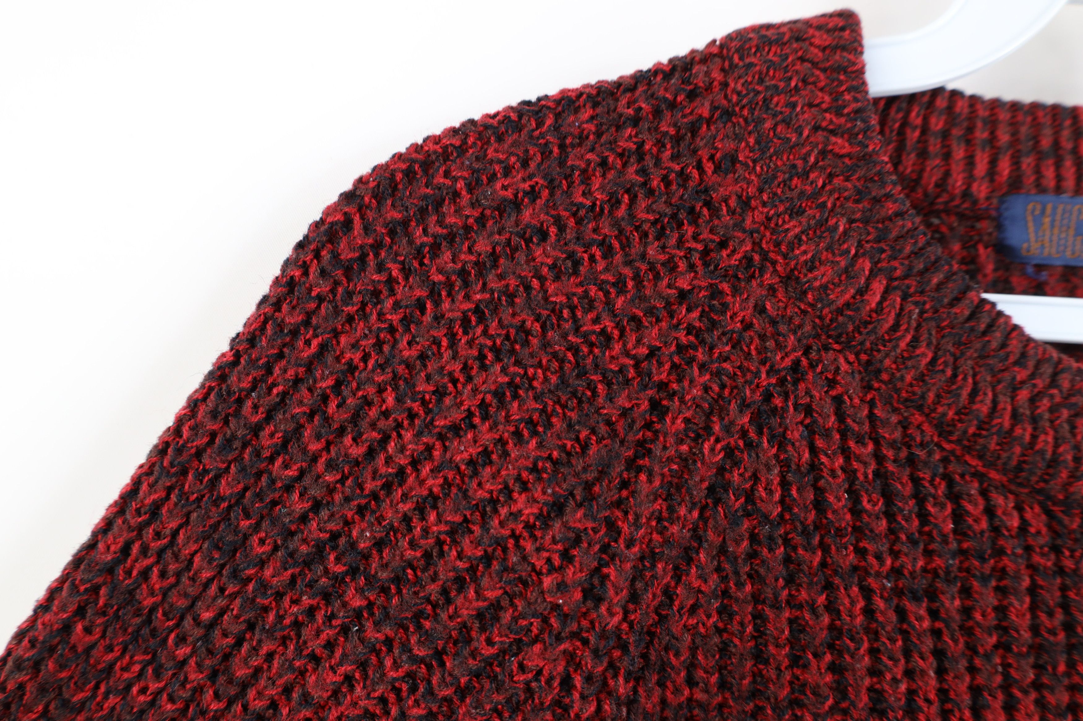 Vintage Vintage 90s Streetwear Ribbed Knit Sweater Heather Red Size US M / EU 48-50 / 2 - 5 Thumbnail