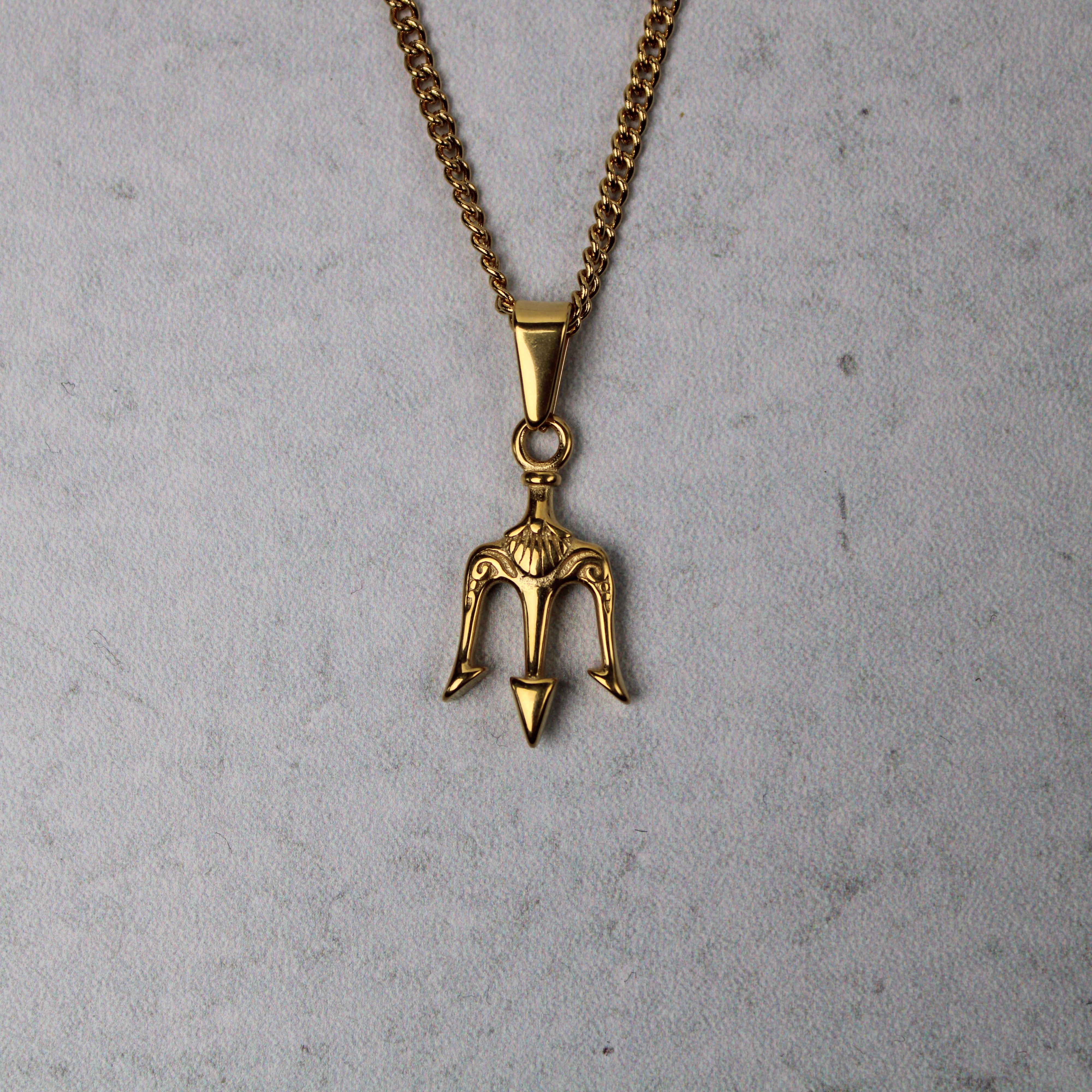 Hype × Jewelry Gold Trident Pendant Chain Necklace - 22 Inch | Grailed