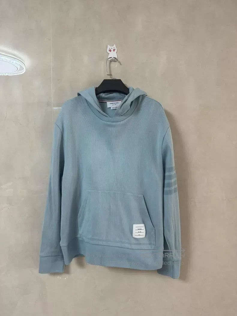 Thom Browne Thom Browne Navy Blue Knit Hoodie Size US XL / EU 56 / 4 - 1 Thumbnail