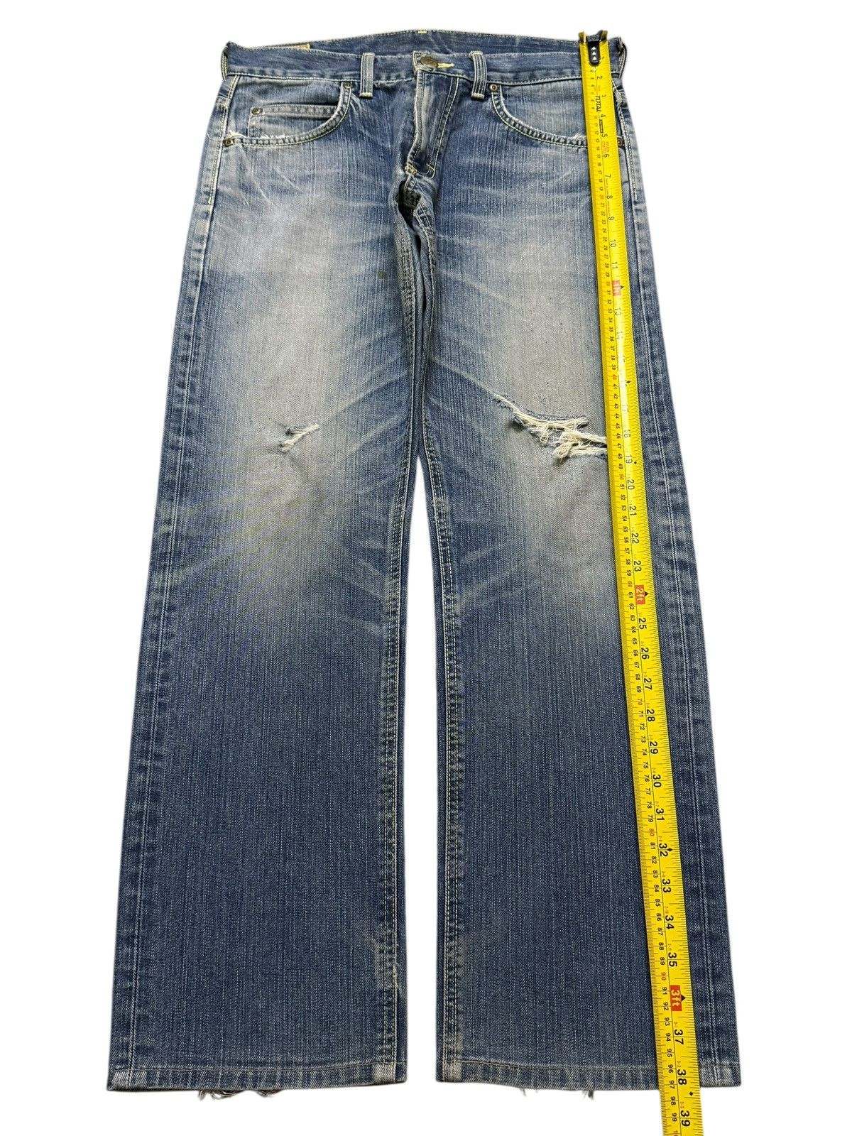 Lee Vintage 90s Lee Riders Gold Label Blue Faded Wash Distress Size US 31 - 12 Thumbnail