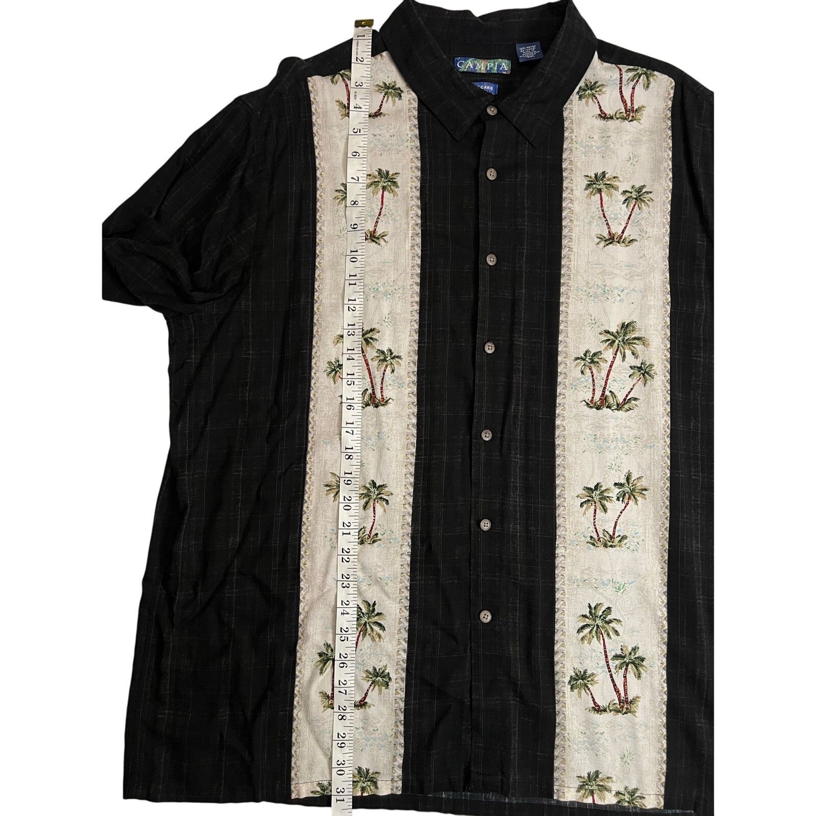 Campia Moda Campia 2XL Hawaiian Shirt Black Palm Tree Button Down Size US XXL / EU 58 / 5 - 10 Thumbnail