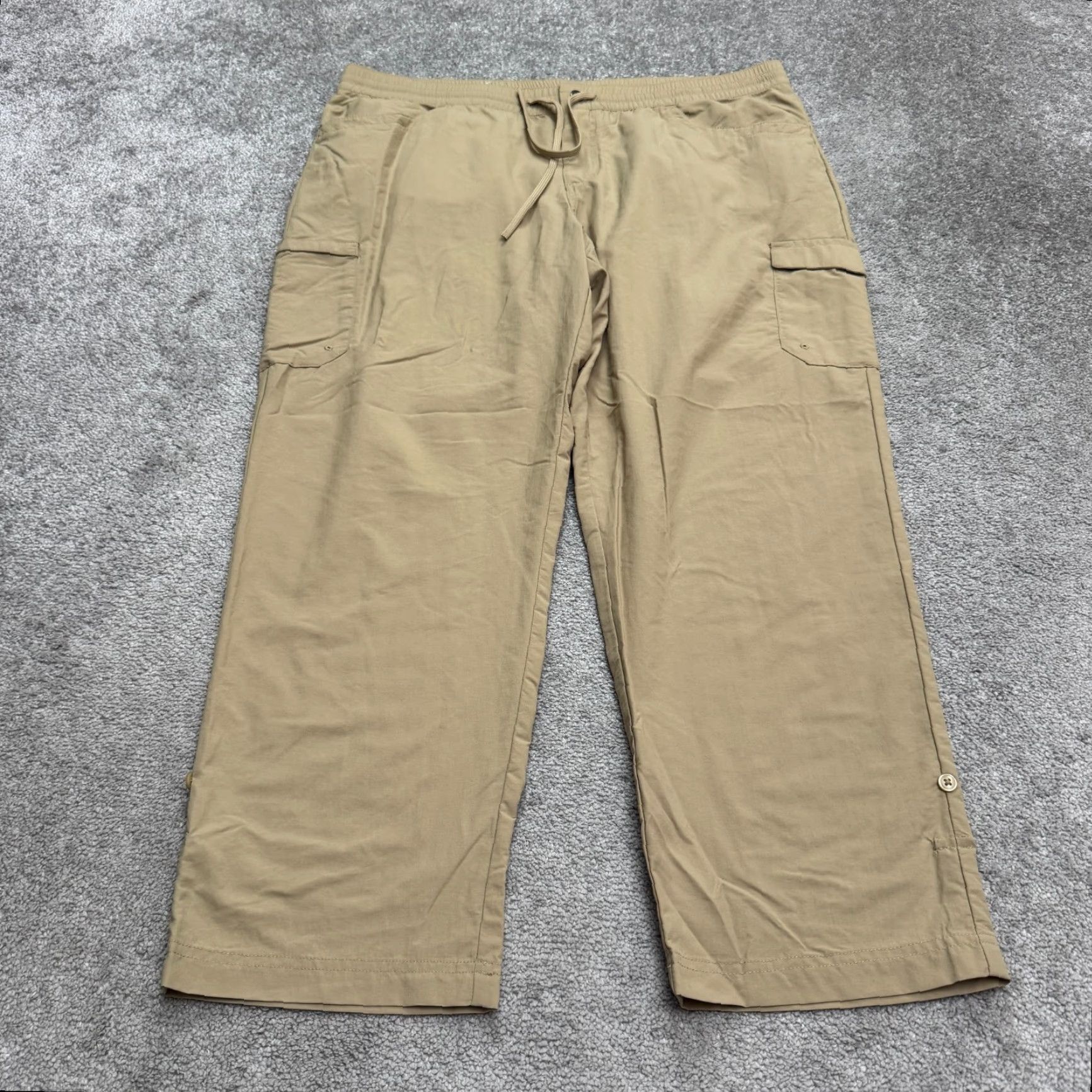 Vintage Columbia Nylon Lightweight Cargo Pants Womens XL Regular Tan Brown Outdoor NWOT Size 40" / US 18 - 2 Thumbnail
