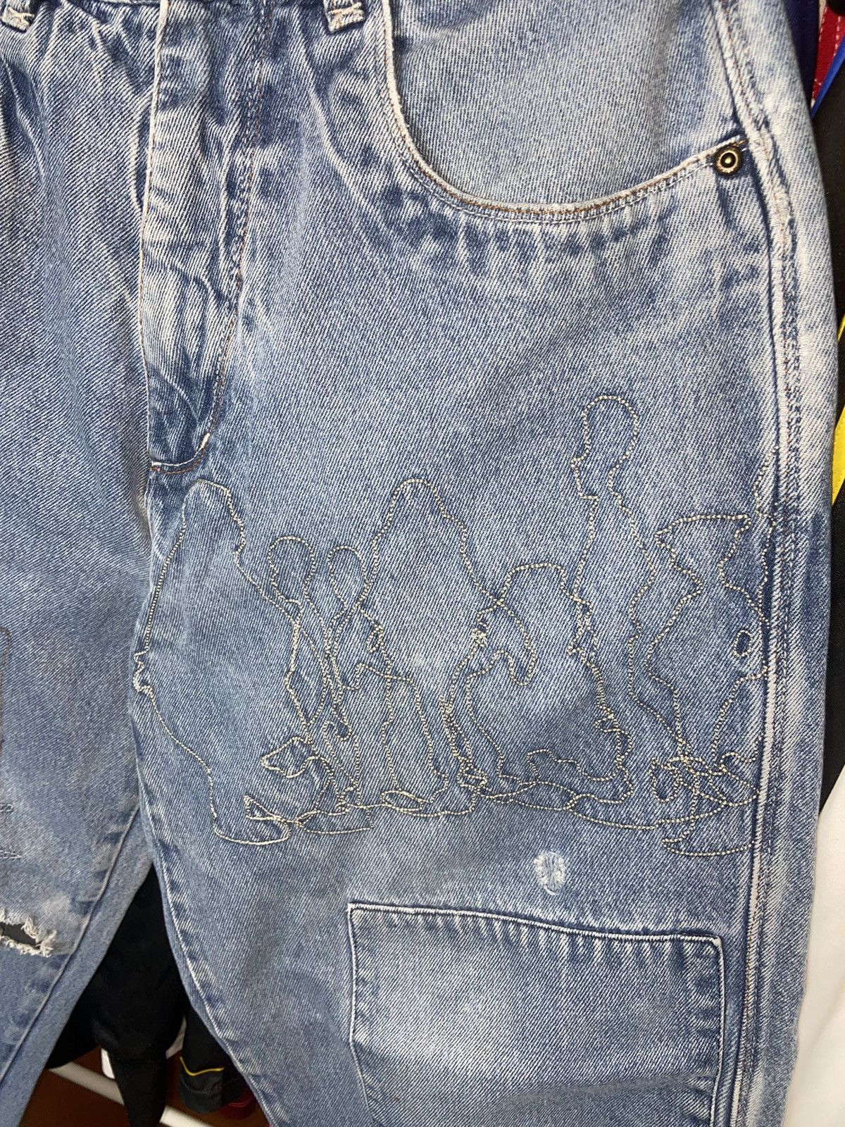 Fubu × Vintage RARE BAGGY FUBU PLATINUM 00s VINTAGE RAP AVANT GARDE PANTS Size US 34 / EU 50 - 6 Thumbnail