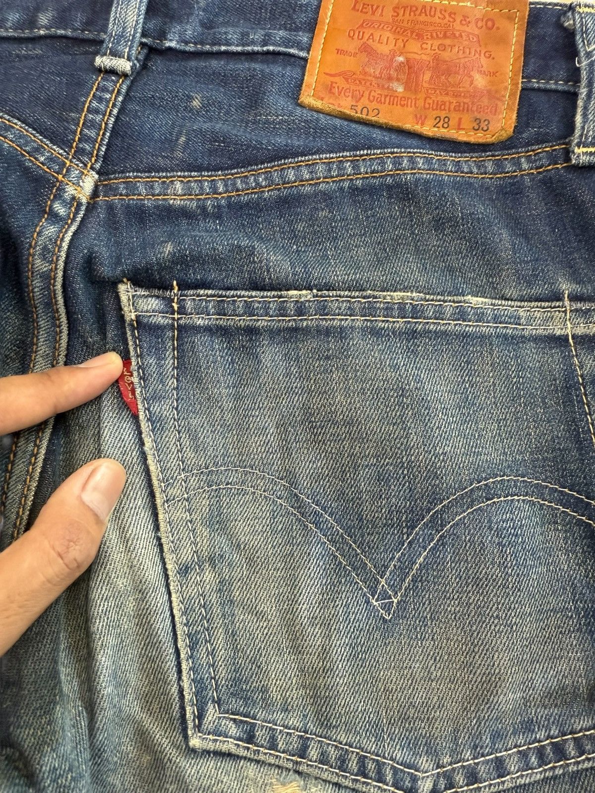 Levi's Vintage Levi’s 502 Selvedge Mud Wash Loose Jeans Size US 29 - 11 Thumbnail