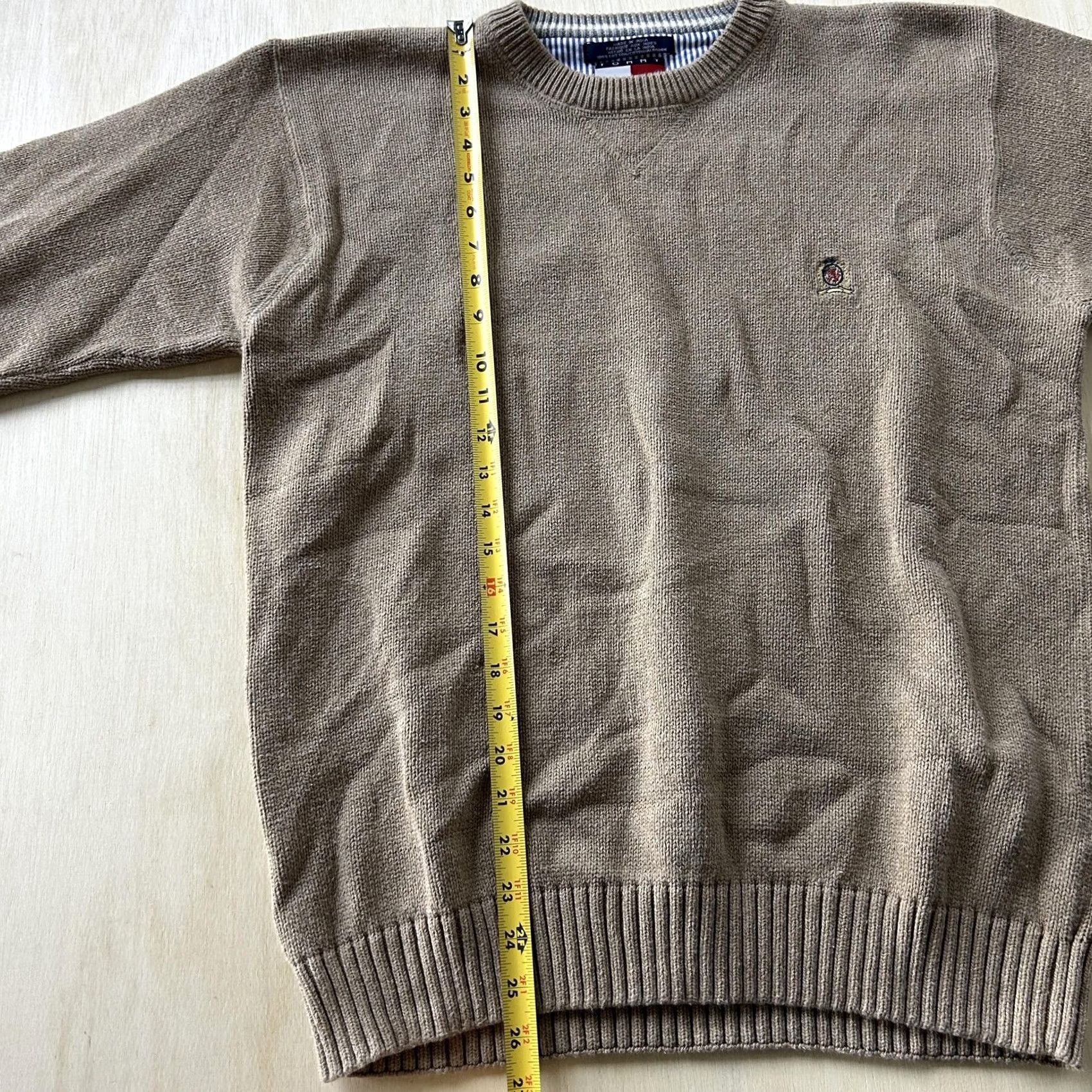 Tommy Hilfiger Tommy Hilfiger Sweater Mens L Beige Crewneck Cotton Knit Pullover Size US L / EU 52-54 / 3 - 4 Thumbnail