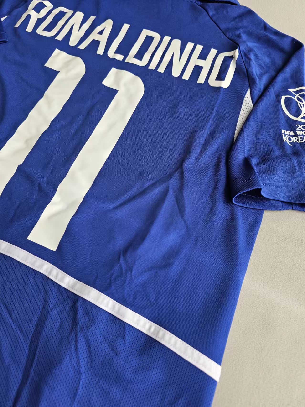 Other 2002 World Cup Brazil 11 Ronaldinho Jersey Away Size US XXL / EU 58 / 5 - 4 Thumbnail