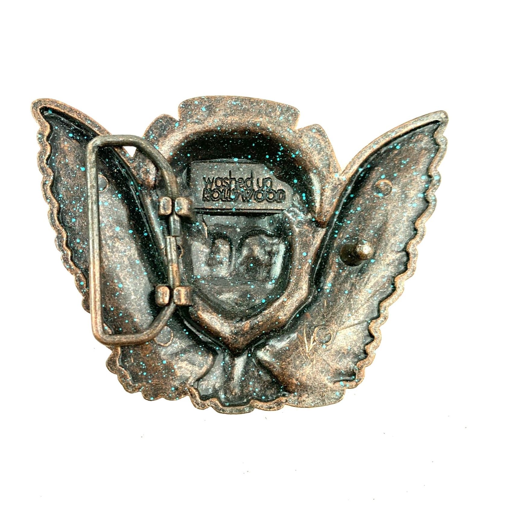 Vintage Washed Up Hollywood Angel Metal Belt Buckle Grunge Skull Punk Biker Belt Buckle Mens Metal Western Buckle XS Size ONE SIZE - 3 Thumbnail