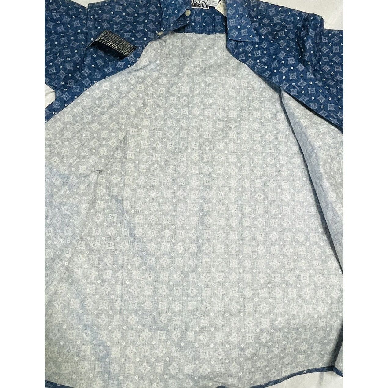 Vintage Key Elements Mens Blue Short Sleeve Button-Down Shirt M Retr Size US M / EU 48-50 / 2 - 9 Thumbnail