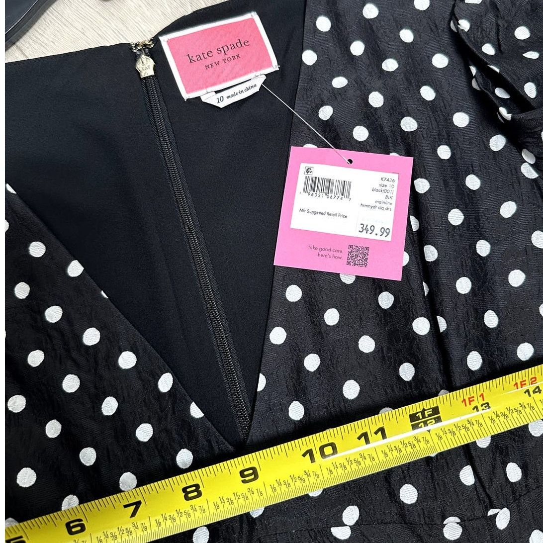 Kate Spade Kate Spade Harmony Dot Cloqué mainline Dress 10 Black Size L / US 10 / IT 46 - 10 Thumbnail