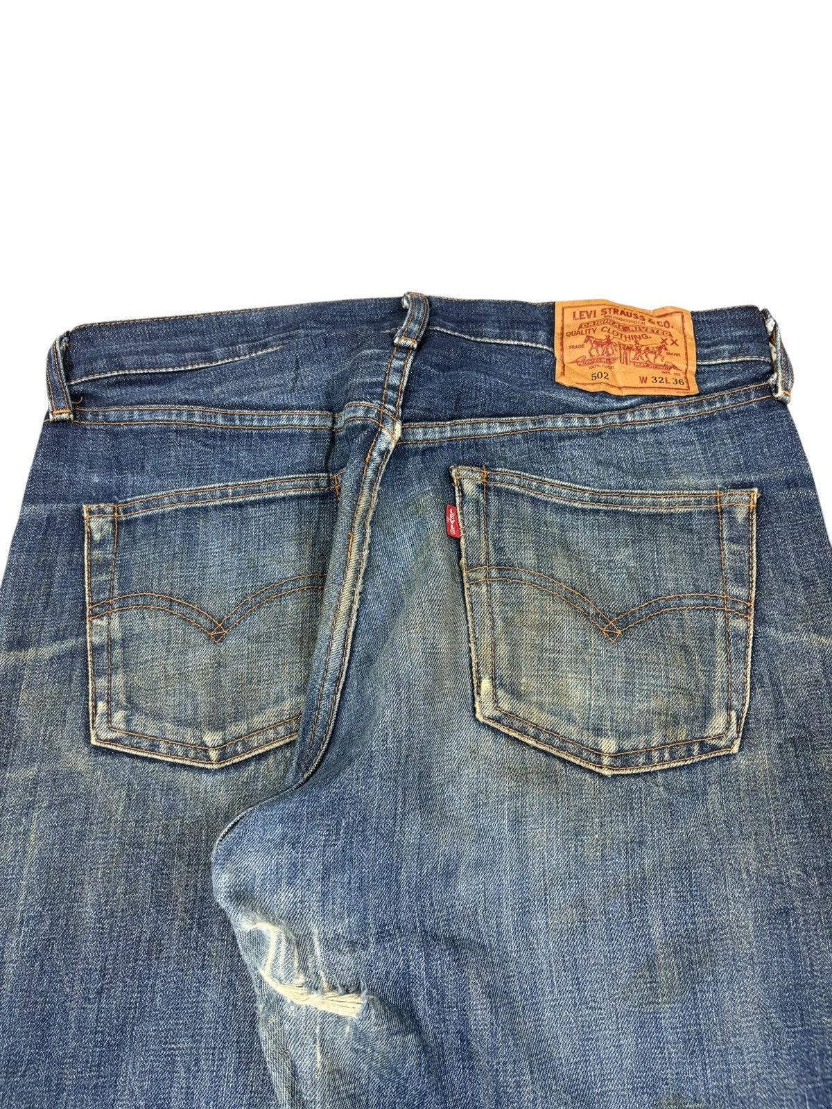 Levi's Levis 80s Levis 502 XX Big E Selvedge Distressed Baggy Jeans Size US 33 - 9 Thumbnail