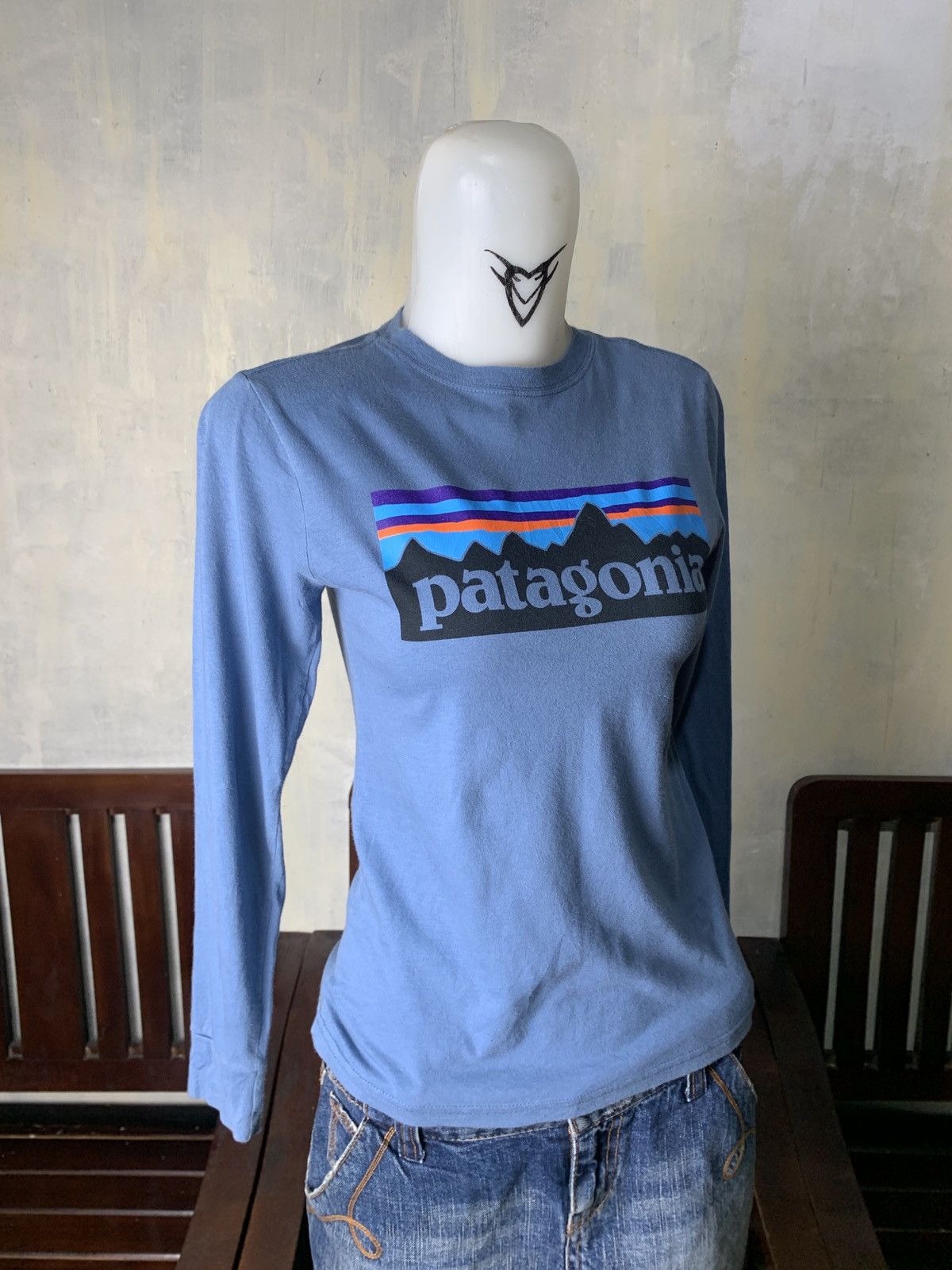 Patagonia Patagonia Teal Blue Iconic Chest Logo Graphic Longsleeve Top Size S / US 4 / IT 40 - 2 Thumbnail