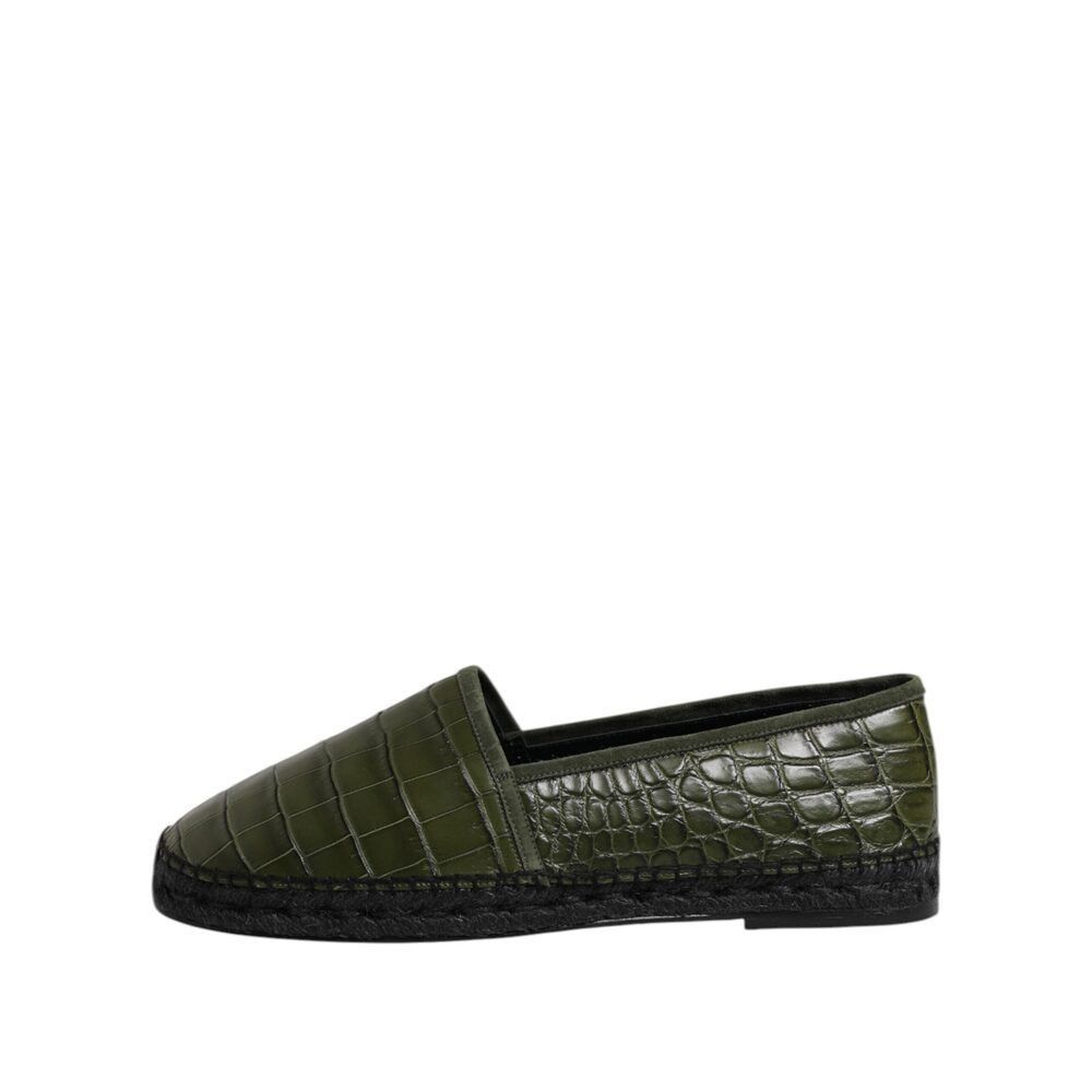 Dolce & Gabbana Dolce & Gabbana Green Exotic Leather Espadrilles Slip On Sho Size US 11 / EU 44 - 6 Thumbnail