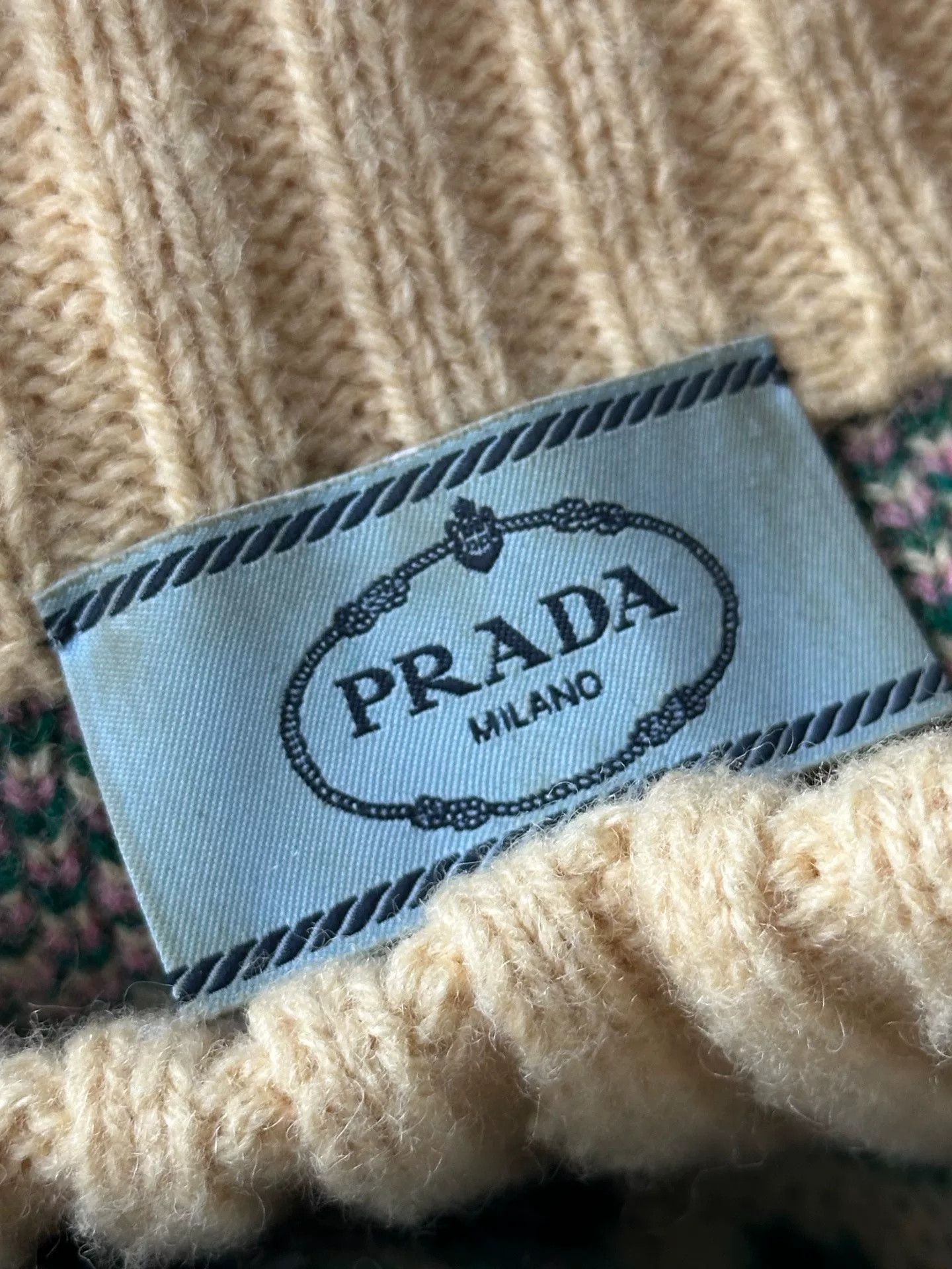 Prada Prada Yellow-Green Striped Logo Sweater Size US XXS / EU 40 - 3 Thumbnail
