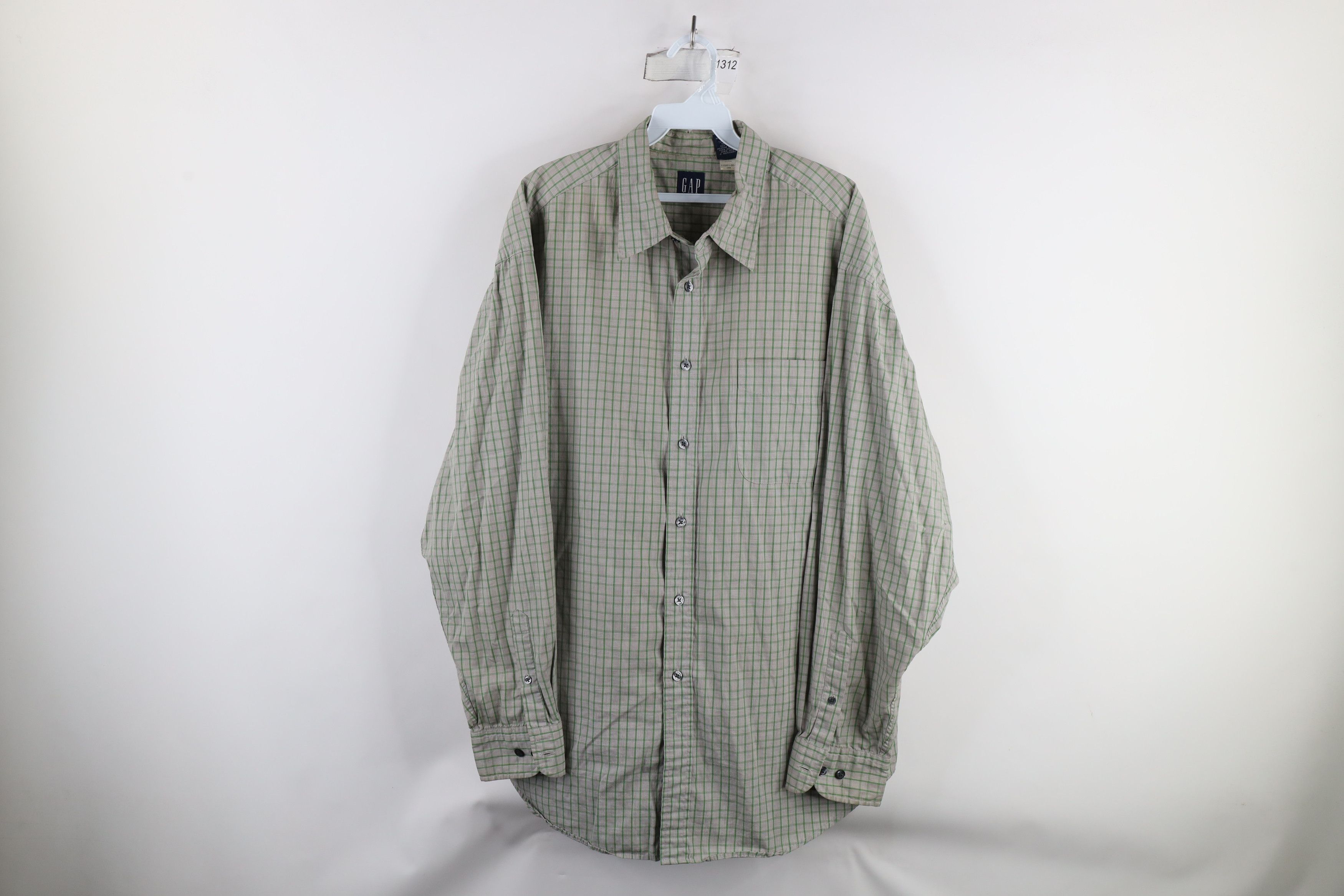 Gap × Vintage Vintage 90s Gap Long Sleeve Collared Button Shirt Plaid Size US XL / EU 56 / 4 - 1 Thumbnail