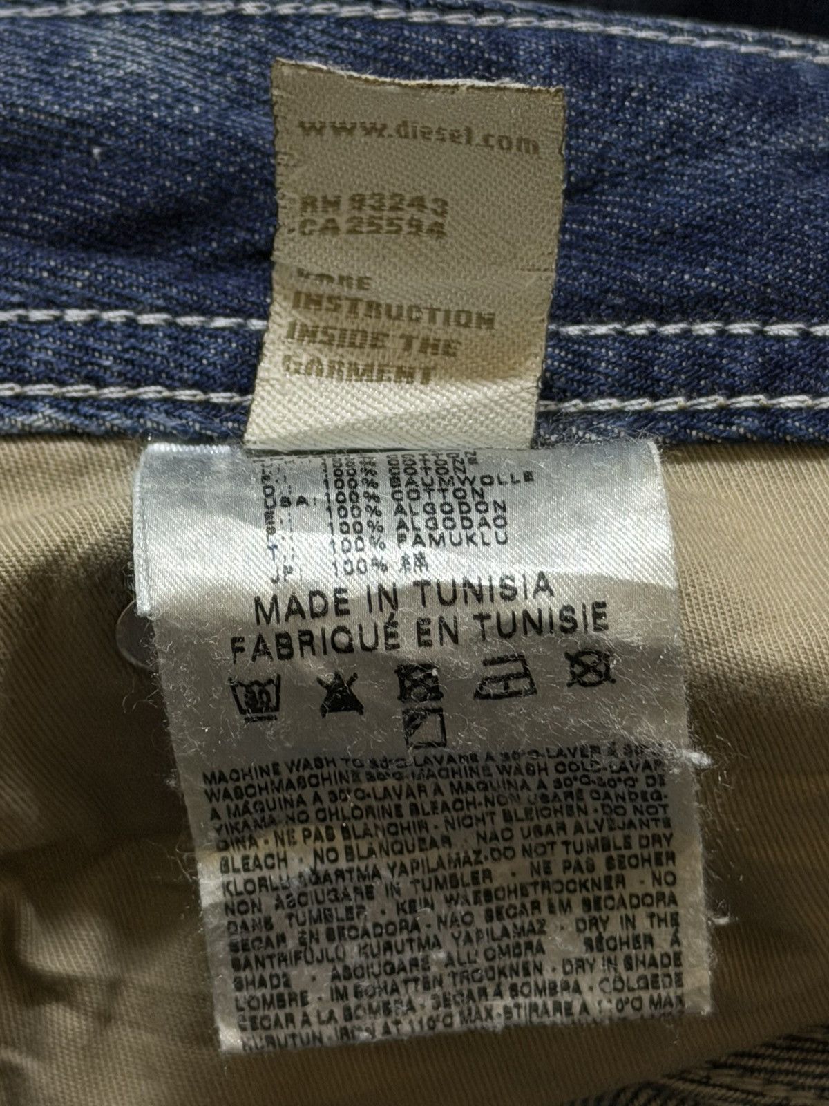 Diesel Vintage 90s Diesel Industry Blue Faded Wash Distress Relaxed Size US 33 - 8 Thumbnail