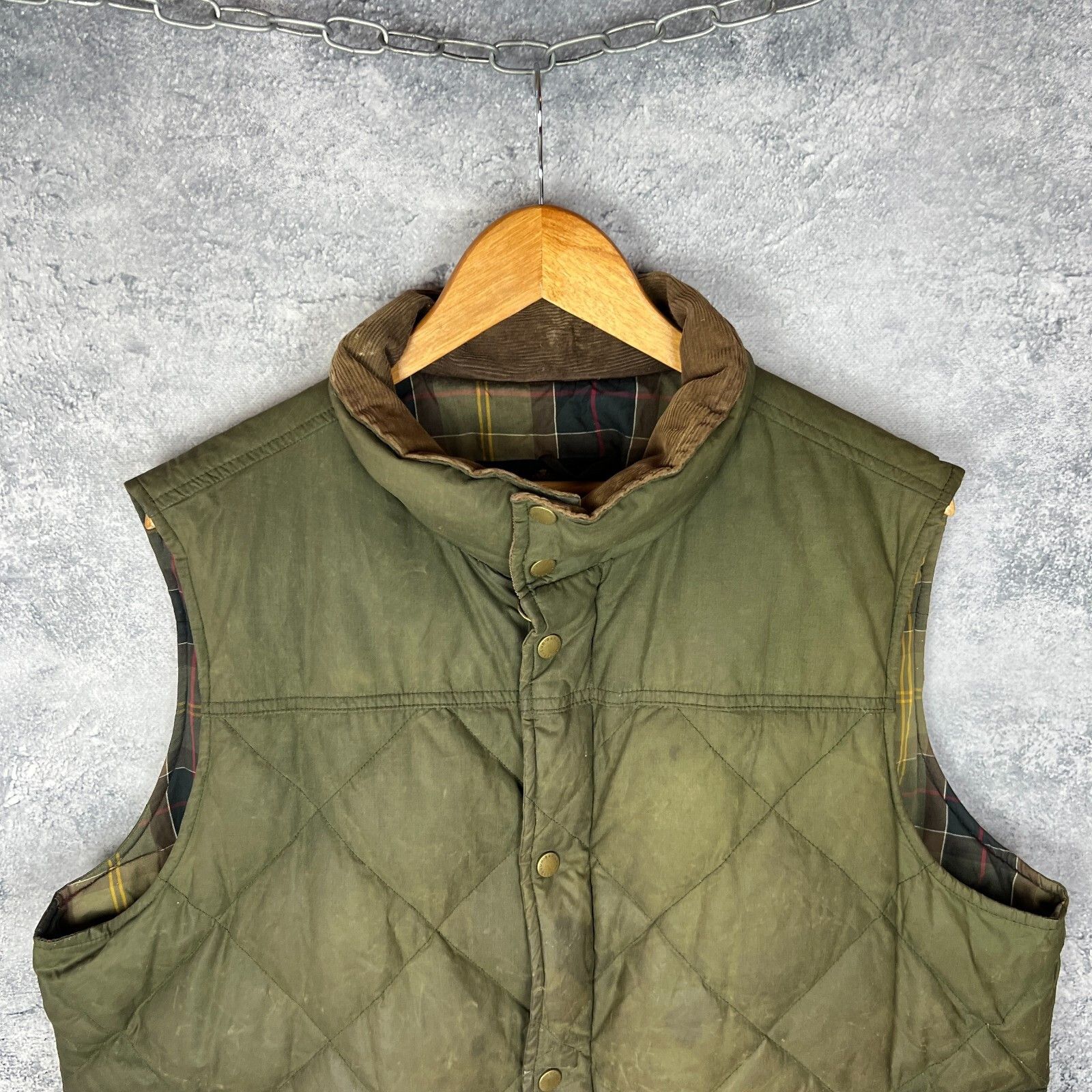 Barbour Barbour Puffer Wax Vest Men's Size XXL Green Cotton ` Size US XXL / EU 58 / 5 - 2 Thumbnail