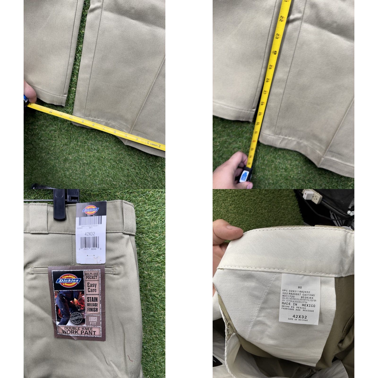 Dickies Dickies Pants Mens 42x32 Canvas Workwear 85283 Beige Straight Relaxed Front Zip Pocket Size US 42 / EU 58 - 8 Thumbnail