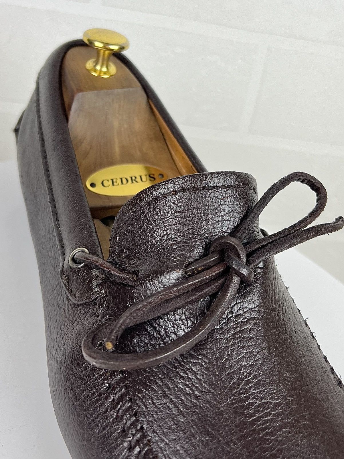 Prada PRADA MILANO Loafers Leather Drivers Mocassins Logo Brown Size US 10 / EU 43 - 5 Thumbnail