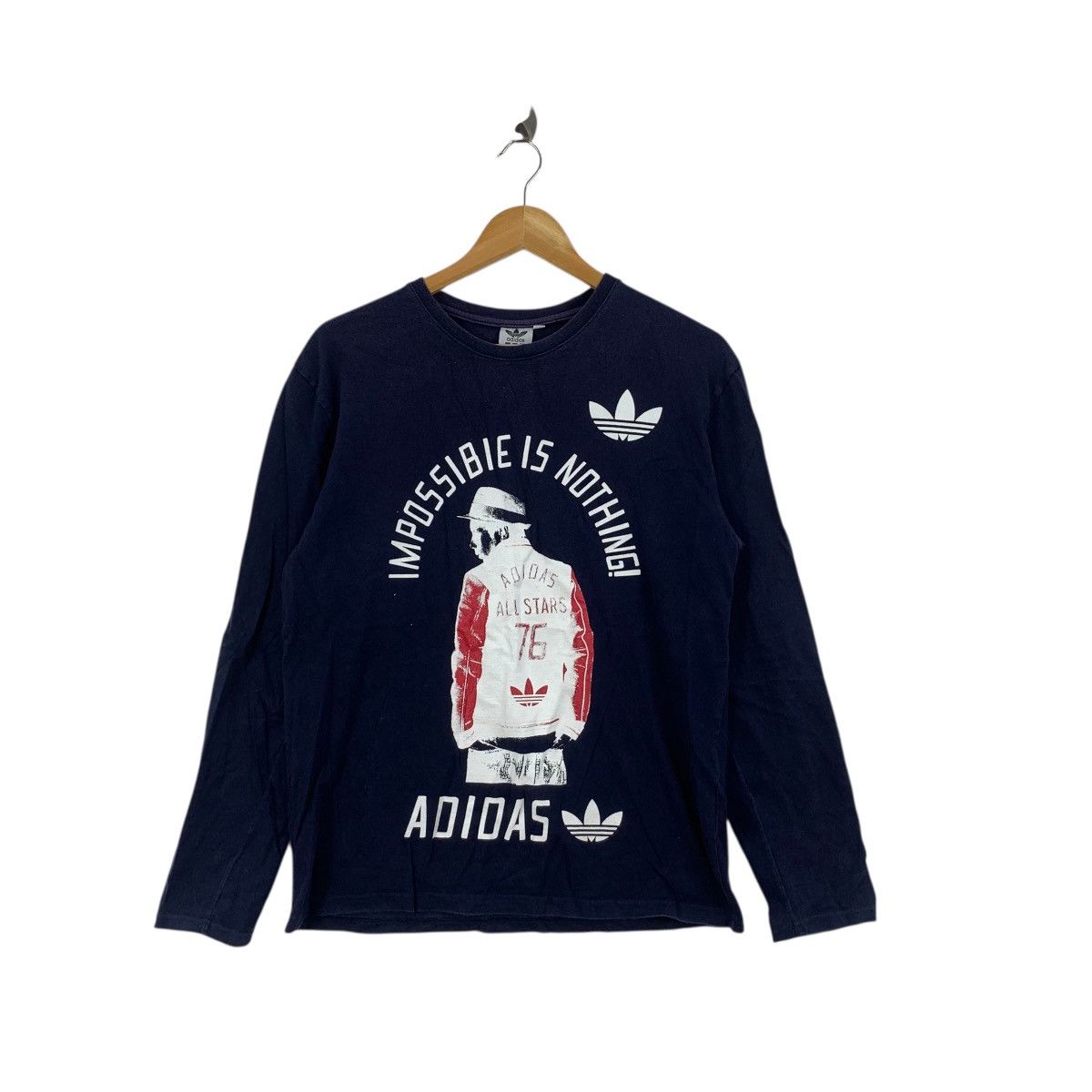 Adidas Vintage ADIDAS ORIGINALS All Stars Impossible Is Nothing Tee Size US L / EU 52-54 / 3 - 3 Thumbnail