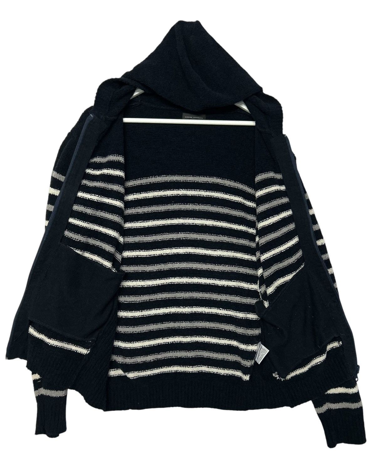 Japanese Brand × Kansai Yamamoto 🔥💥 KANSAI YAMAMOTO Sweatshirt Zipper Up Fleece Stripped Size US L / EU 52-54 / 3 - 10 Thumbnail