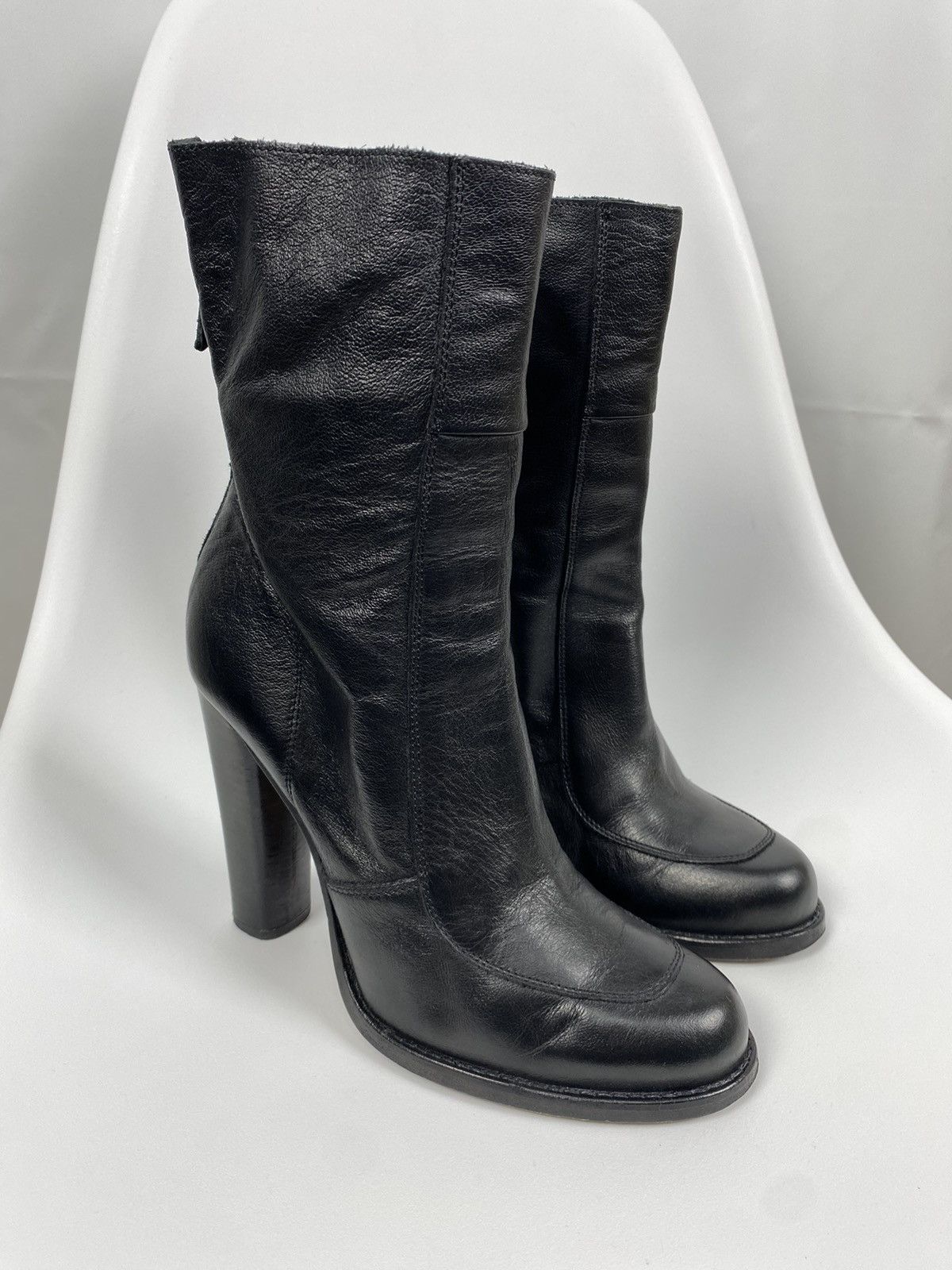 image of Diesel Black Gold Genuine Leather Boots Size 36, Women's