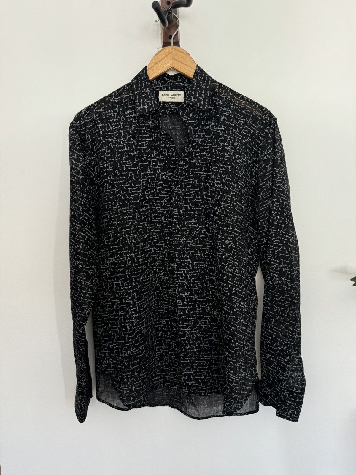 Saint Laurent Paris J’Taime semi sheer shirt Size US S / EU 44-46 / 1 - 1 Thumbnail