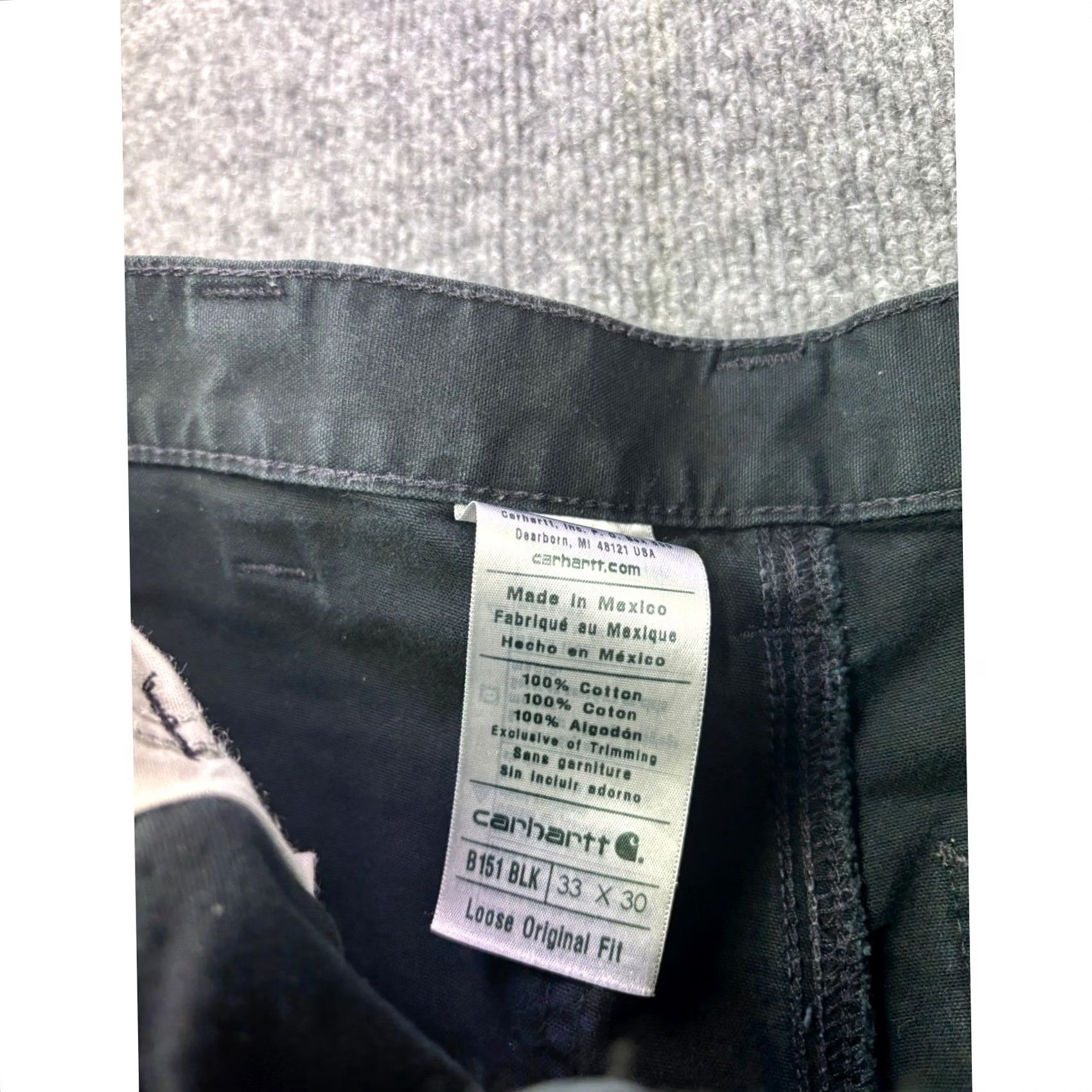 Carhartt Carhartt Work Pants Mens 33x30 Loose Original Fit B151 BLK Distressed Paint Shirt? Size US 32 / EU 48 - 2 Thumbnail