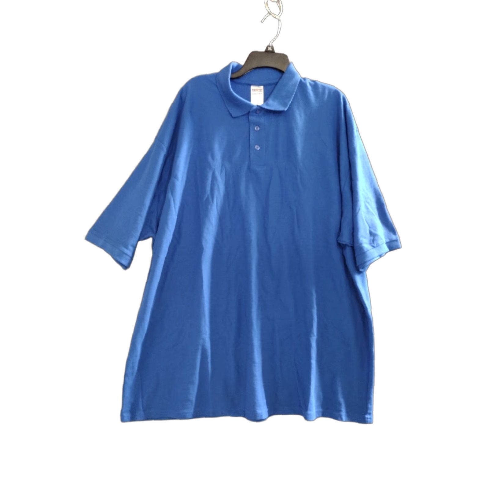 Jerzees Jerzees Polo Shirt Men Blue 4XL Shirt Regular Short Sleeve Crew Neck Color Blue Easy Care Jersey Cotton Blend Polyester 80s 90s Brand Jerzees Mens Size US XXL / EU 58 / 5 - 1 Thumbnail