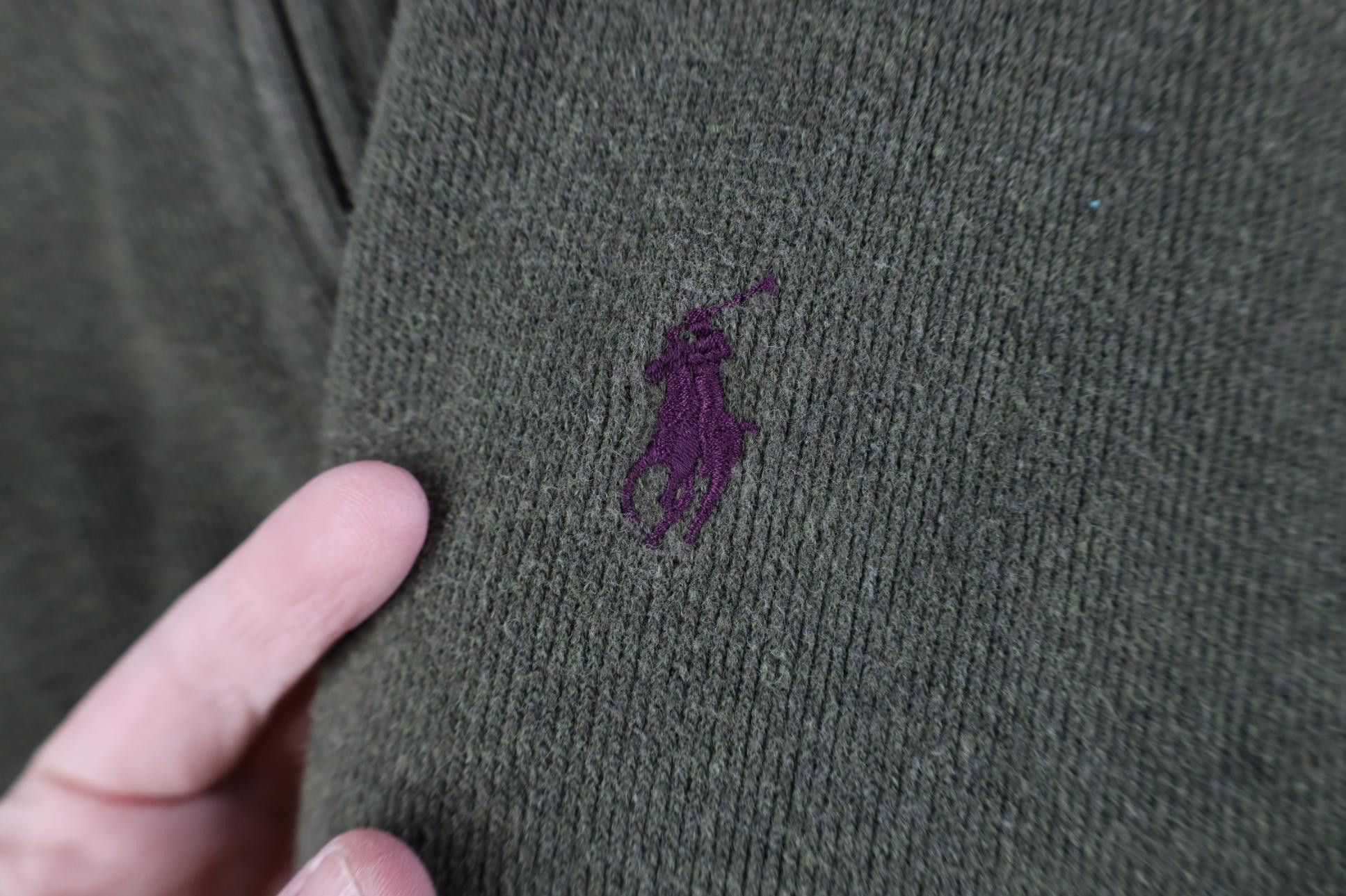 Polo Ralph Lauren Vintage Ralph Lauren Ribbed Knit 1/4 Zip Sweater Olive Green Size US L / EU 52-54 / 3 - 4 Thumbnail