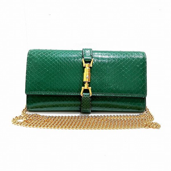 Gucci Gucci Gucci Jackie 1961 Python Chain Wallet Natural Material Short Wallet 652681 Size ONE SIZE - 1 Thumbnail