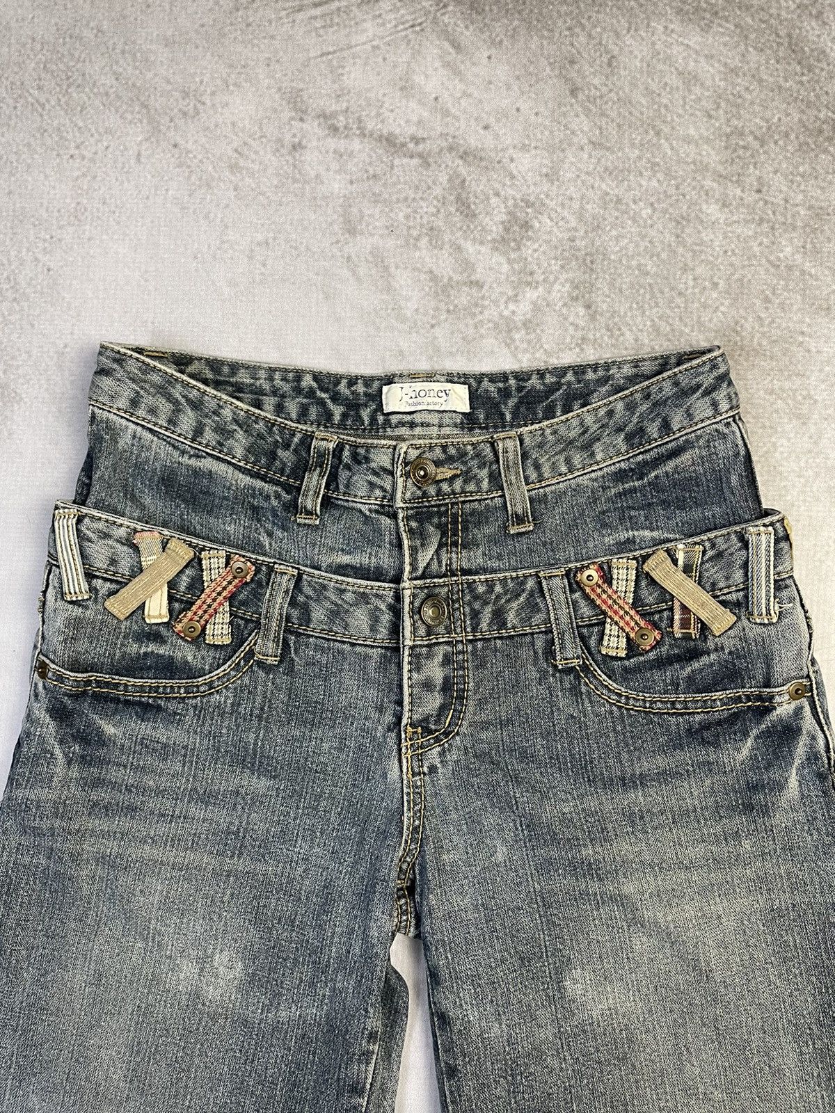 If Six Was Nine Y2k J-Honey Double Waist Denim Jorts Size US 27 - 2 Thumbnail