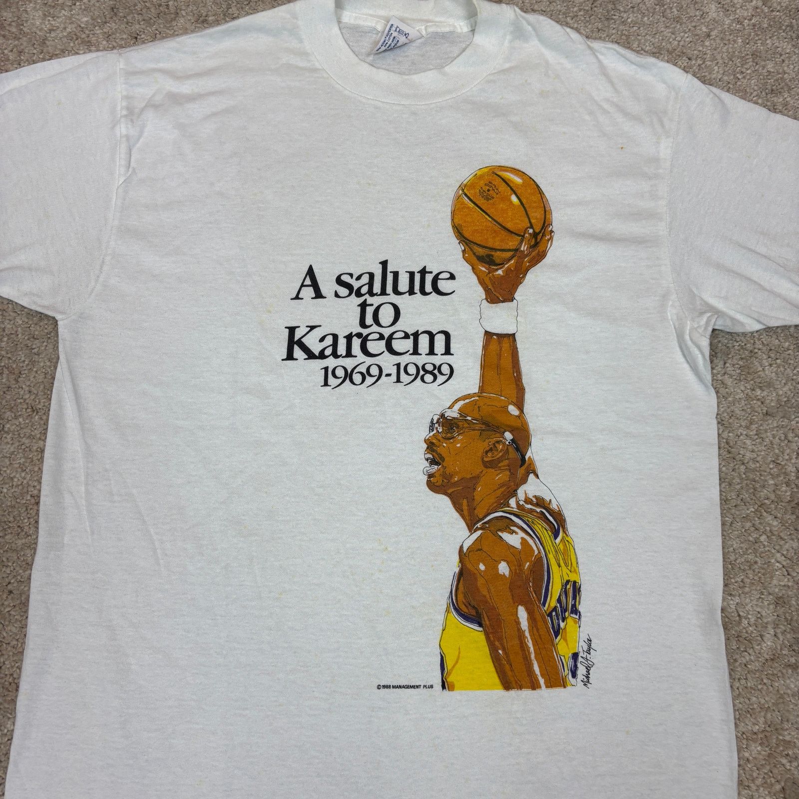 Vintage Vintage 1988 Salute to Kareem Abduljabbar T Shirt Large Size US L / EU 52-54 / 3 - 2 Thumbnail