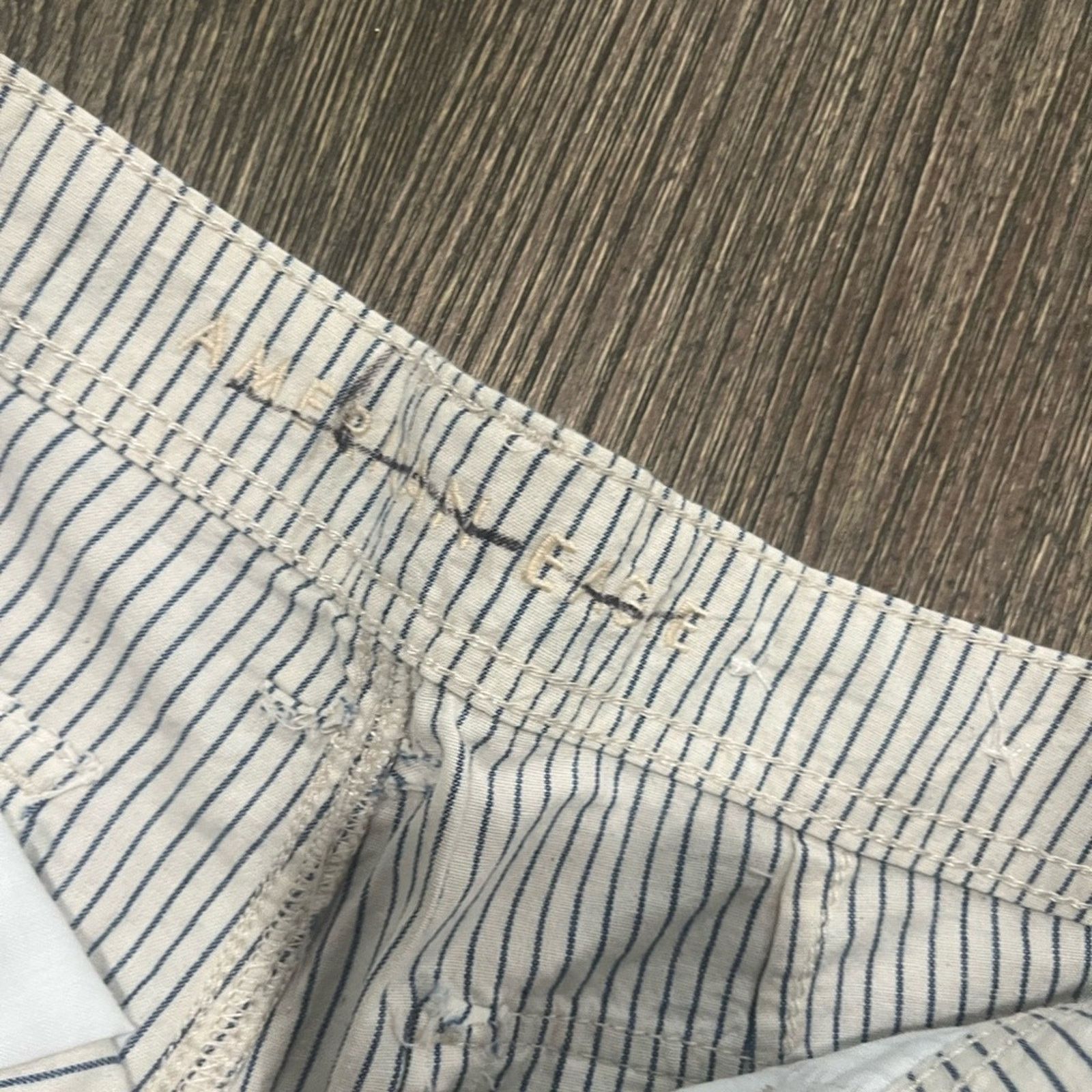 American Eagle Outfitters NWOT American Eagle Shorts High Rise Belted Cotton Stripes Size 26" / US 2 / IT 38 - 3 Thumbnail
