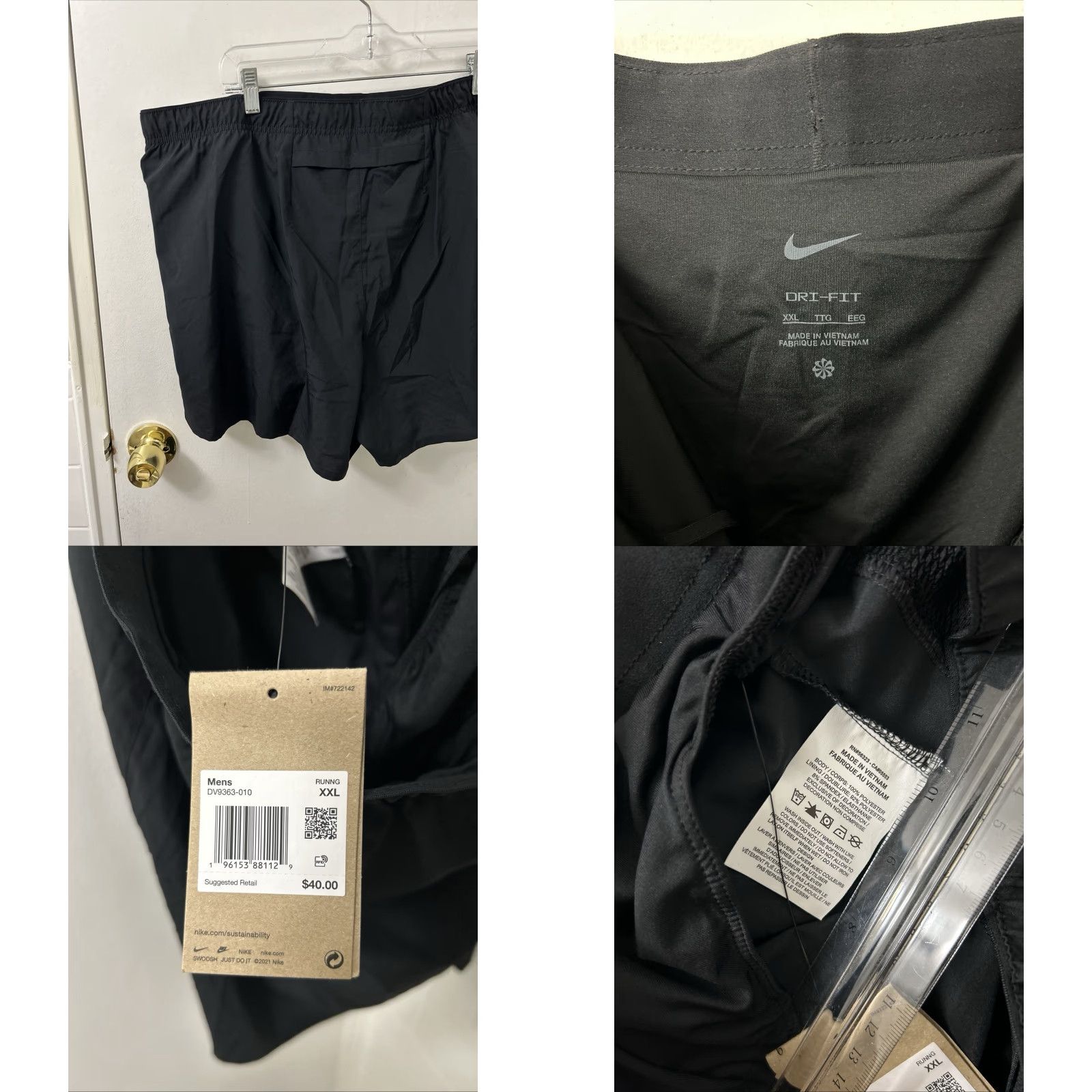 Nike Nike Challenger Dri-FIT Running Shorts Mens 2XL Black 5" DV9363-010 NWT Size US 39 - 8 Thumbnail
