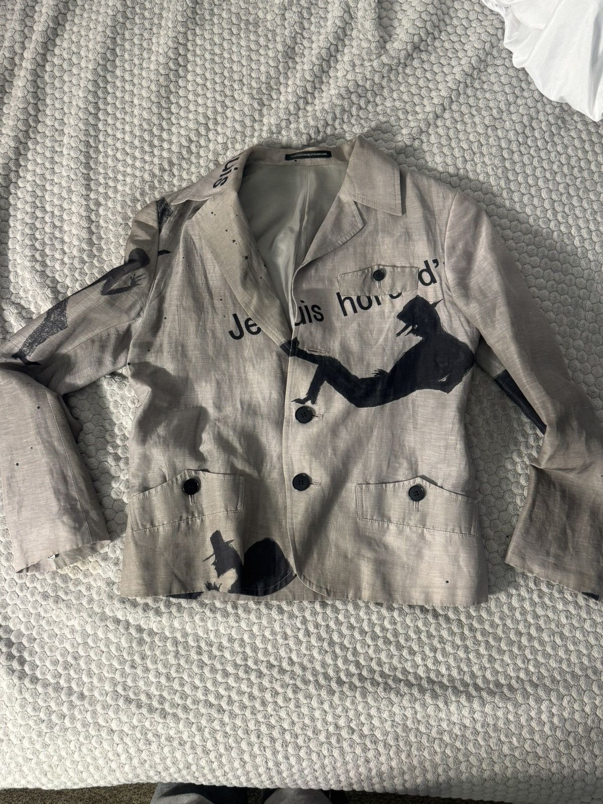 Y's Yohji Yamamoto Y’s Vintage Hat Actress Blazer Size 2 Grey Size 38S - 1 Thumbnail